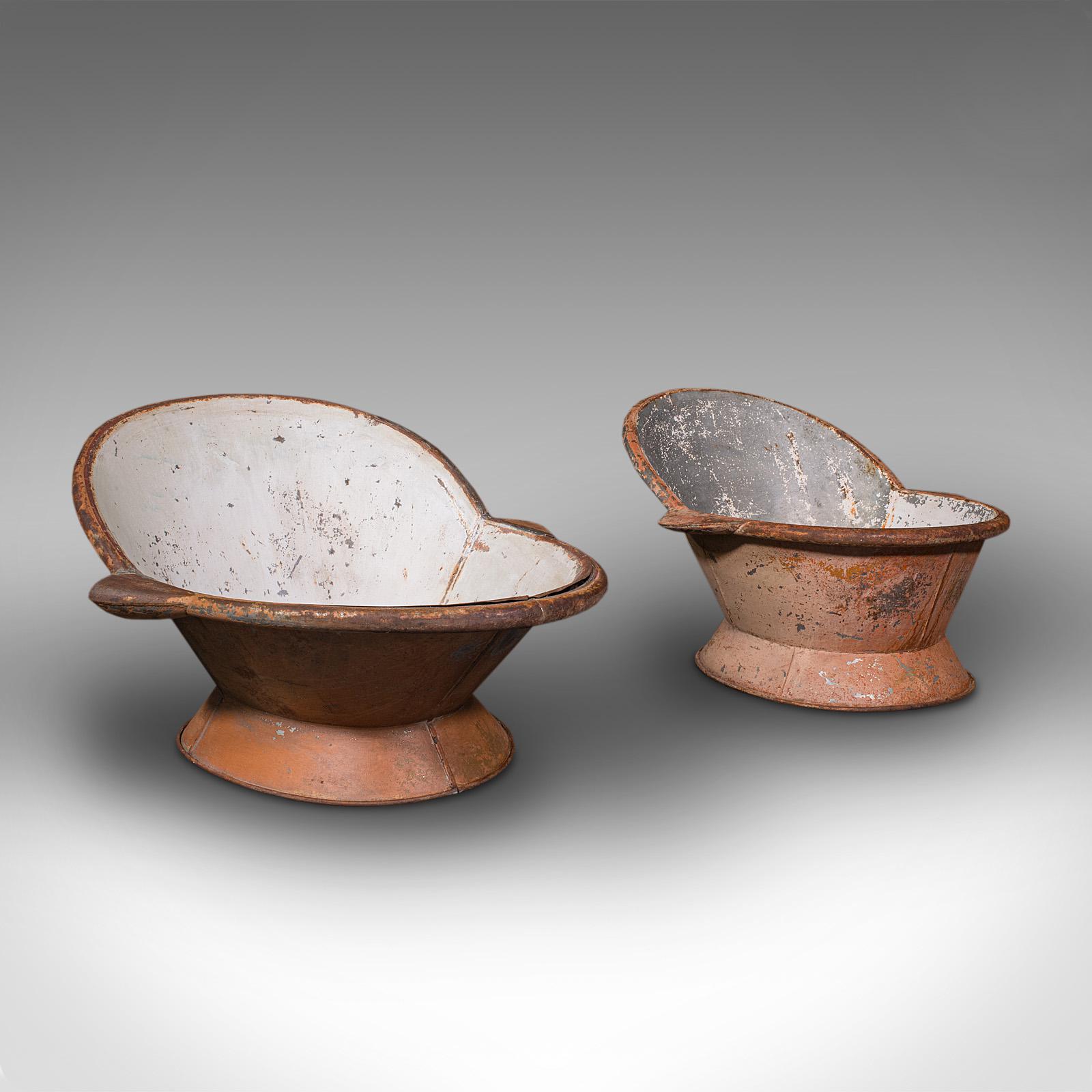 Two Antique Hip Baths, English, Tin, Planter, Jardiniere, Victorian (1 of 12)