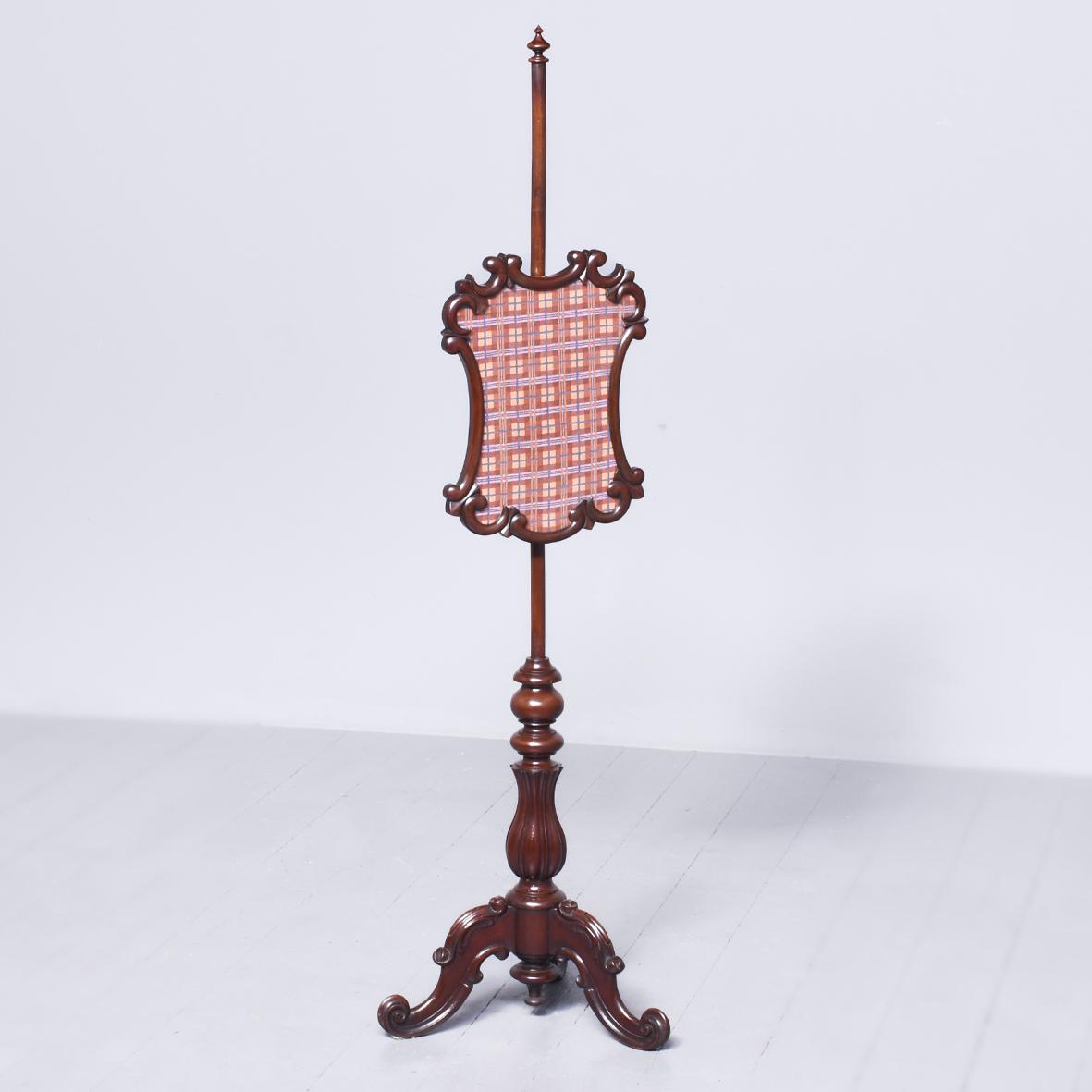 Victorian Mahogany Pole Screen (1 of 10)