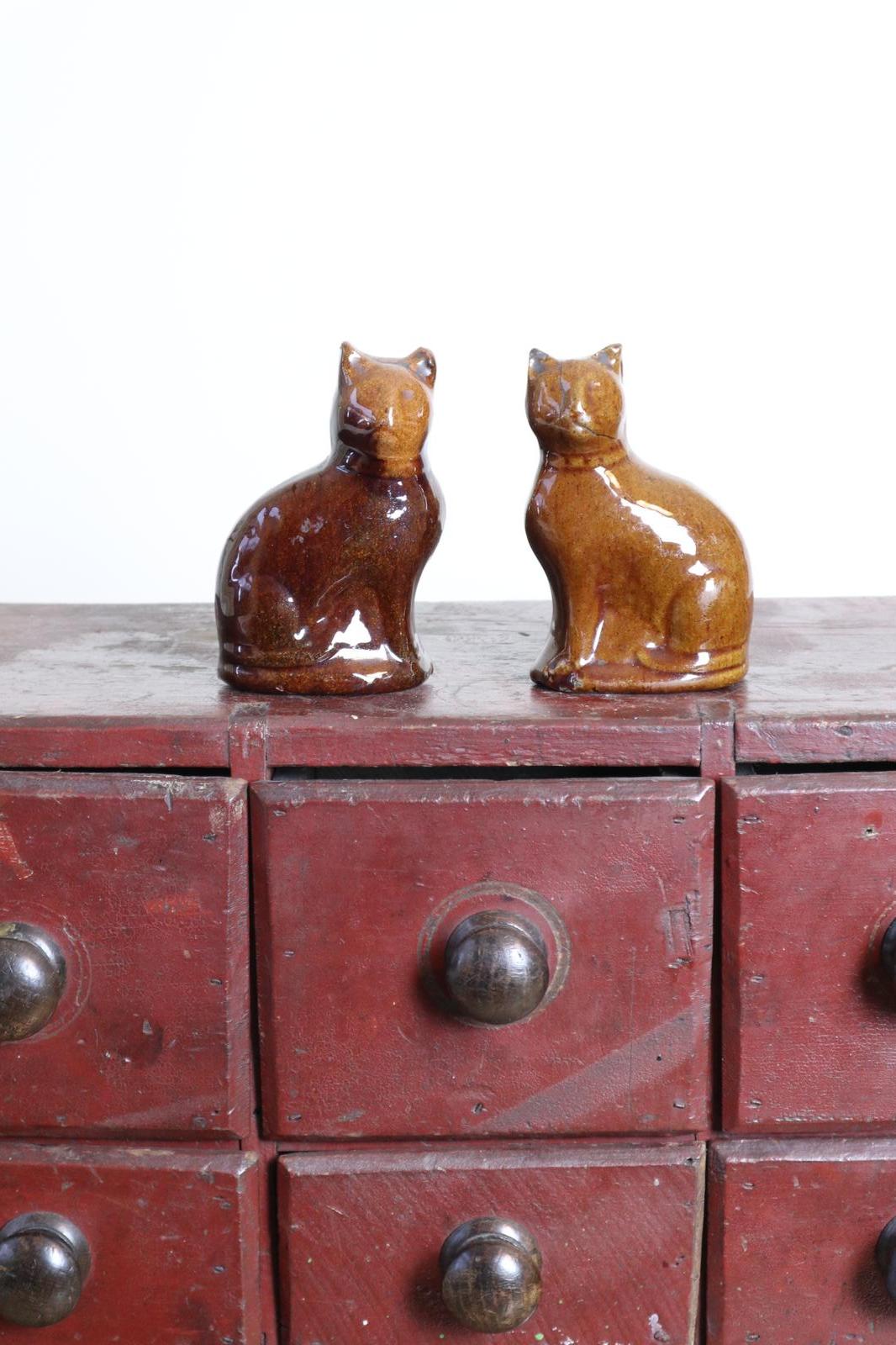 19th Century Scottish Rosslyn Pottery Dark Glazed Cat 'Penny Bank' (1 of 12)