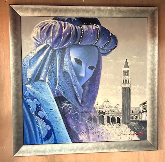 Visually Stunning Framed Oil on Canvas, Referencing the Theme & Culture of the Venetian Masquerade Ball - Signed by UK Artist E. Anthony Orme (1 of 3) Visually Stunning Framed Oil on Canvas, Referencing the Theme & Culture of the Venetian Masquerade Ball - Signed by UK Artist E. Anthony Orme (1 of 3)