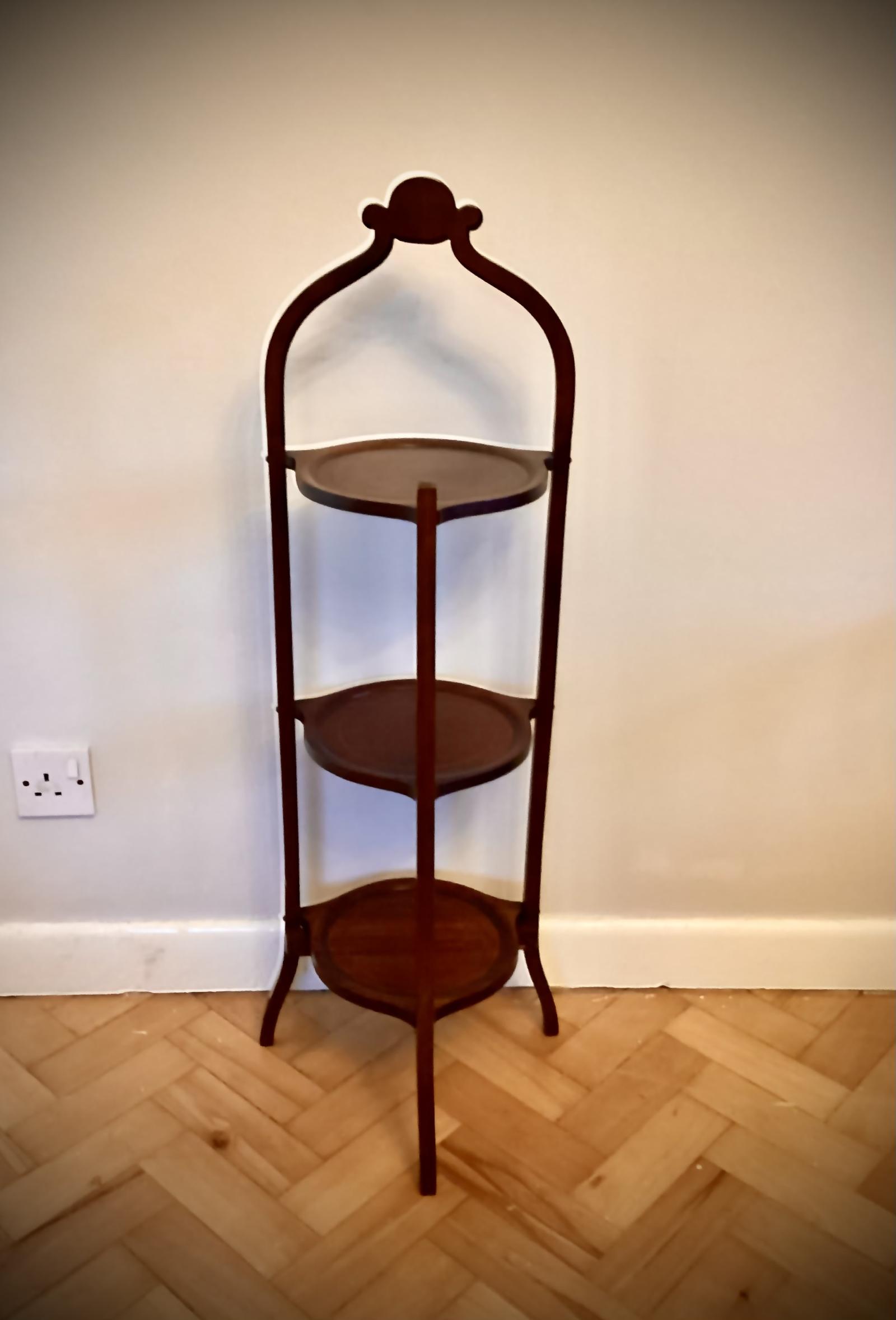 Mahogany 3 Tier Cake Stand c.1900 (1 of 7)