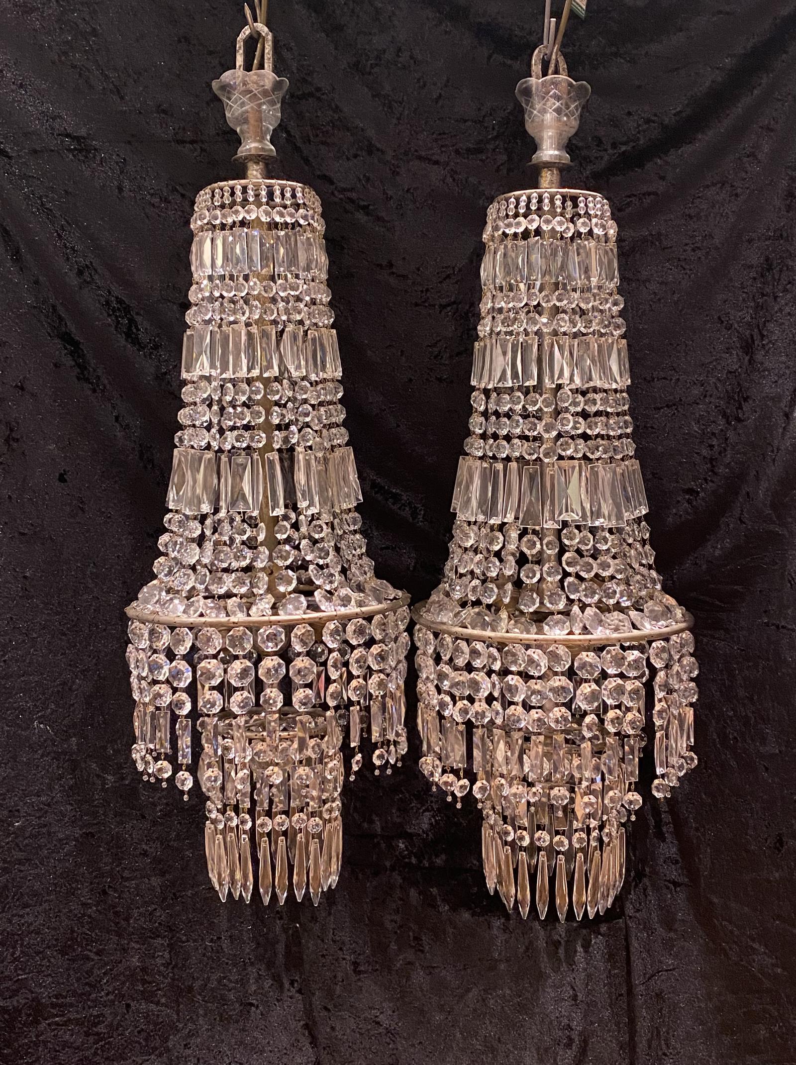 Pair of Antique Tent & Waterfall Chandeliers (1 of 12)