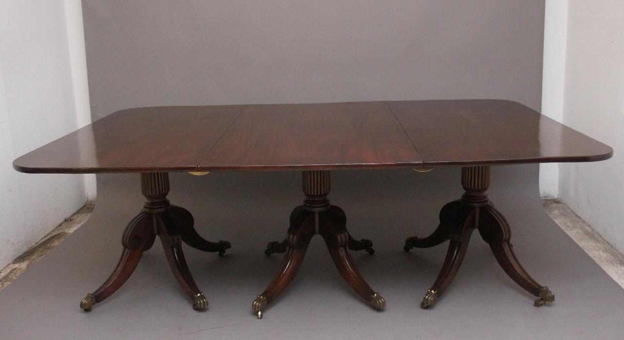 Early 19th Century Mahogany Three Pedestal Dining Table (1 of 12)