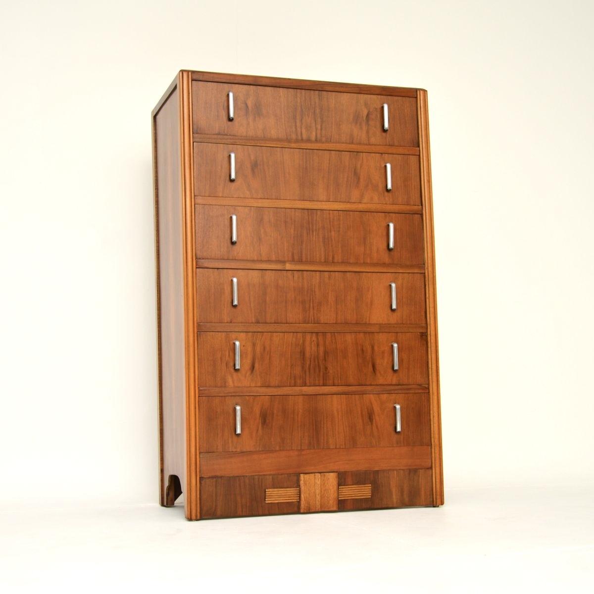 Art Deco Figured Walnut Chest of Drawers (1 of 11)