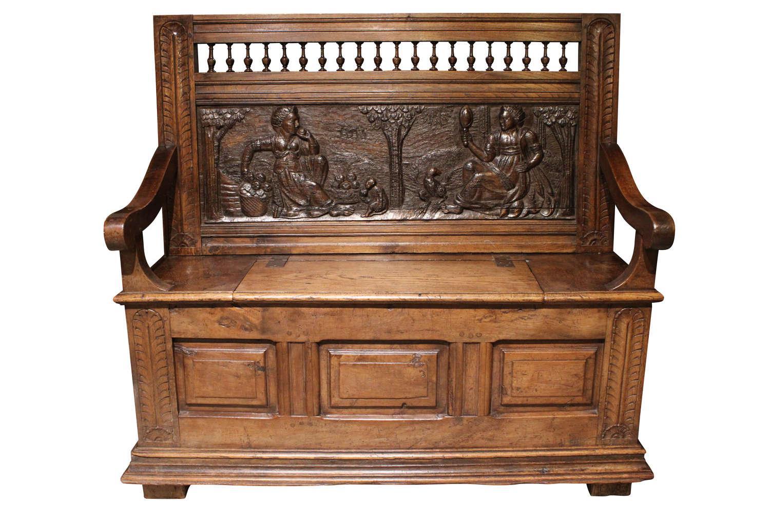17th Century Fruitwood Settle (1 of 4)