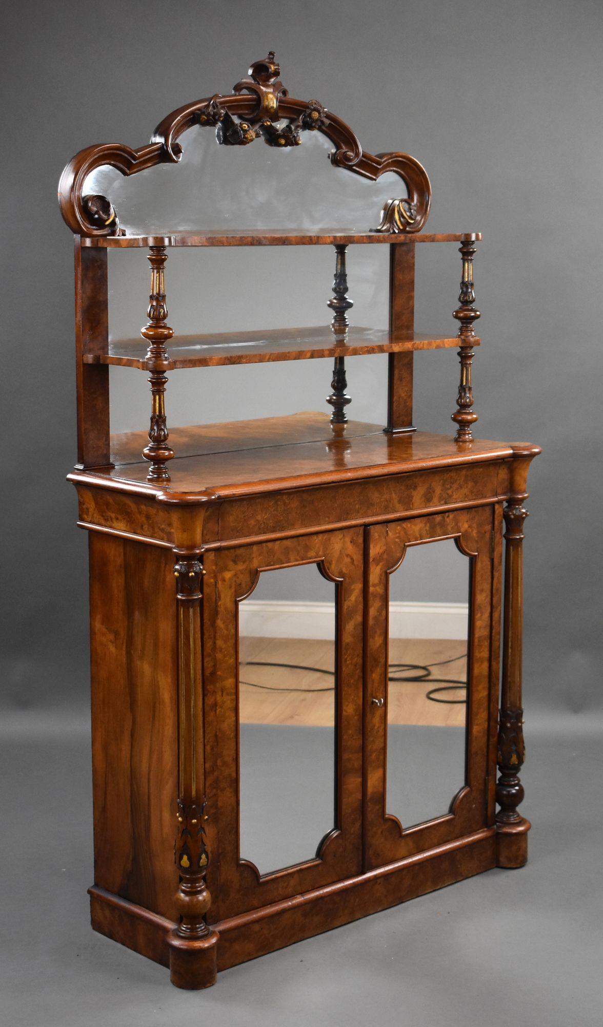 Victorian Burr Walnut Chiffonier Cabinet (1 of 10)