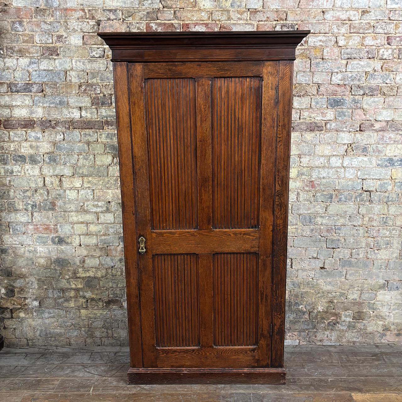 1900s Oak Cupboard with Reeded Panels (1 of 7)