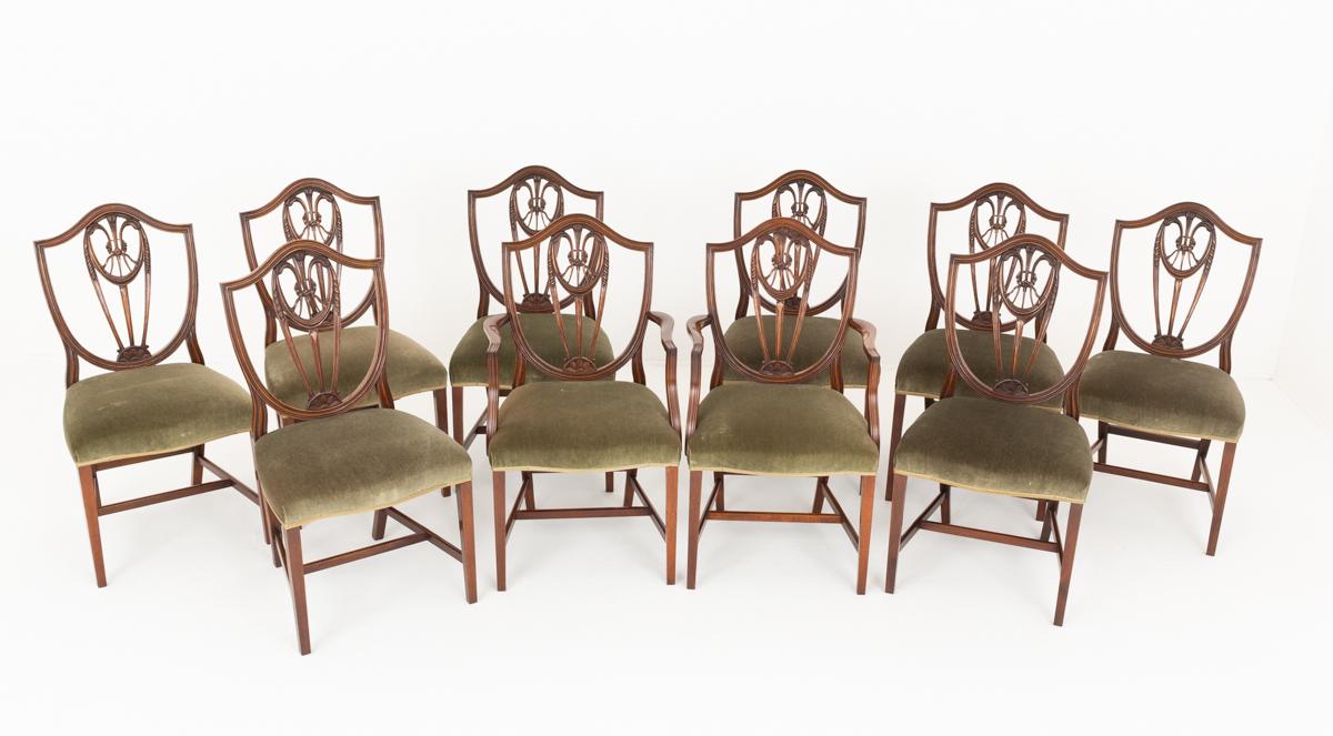Set of 10 (8 + 2) Mahogany Prince of Wales Style Dining Chairs (1 of 9) Set of 10 (8 + 2) Mahogany Prince of Wales Style Dining Chairs (1 of 9)