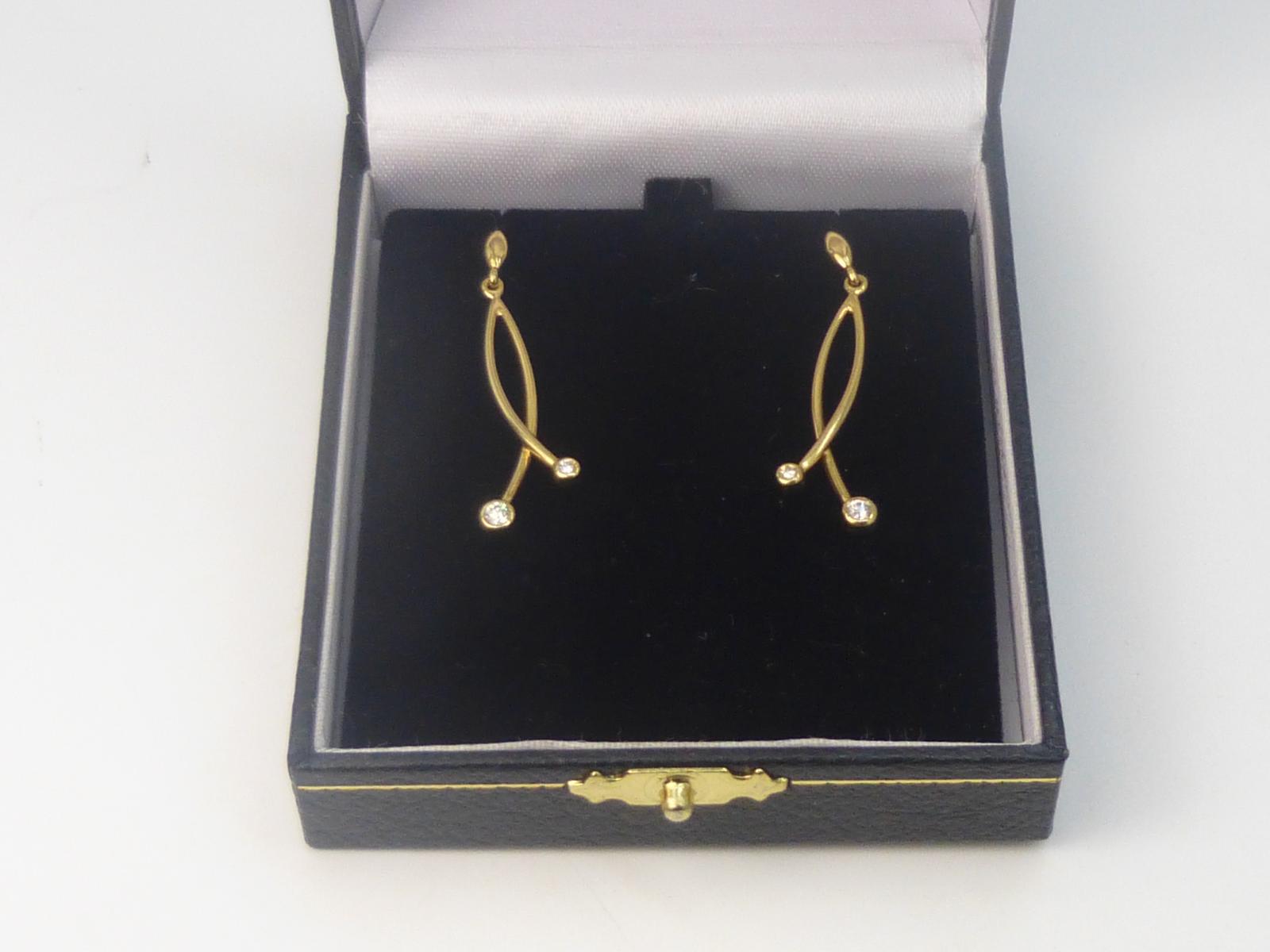 Gold & Diamond Drop Earrings (1 of 6)