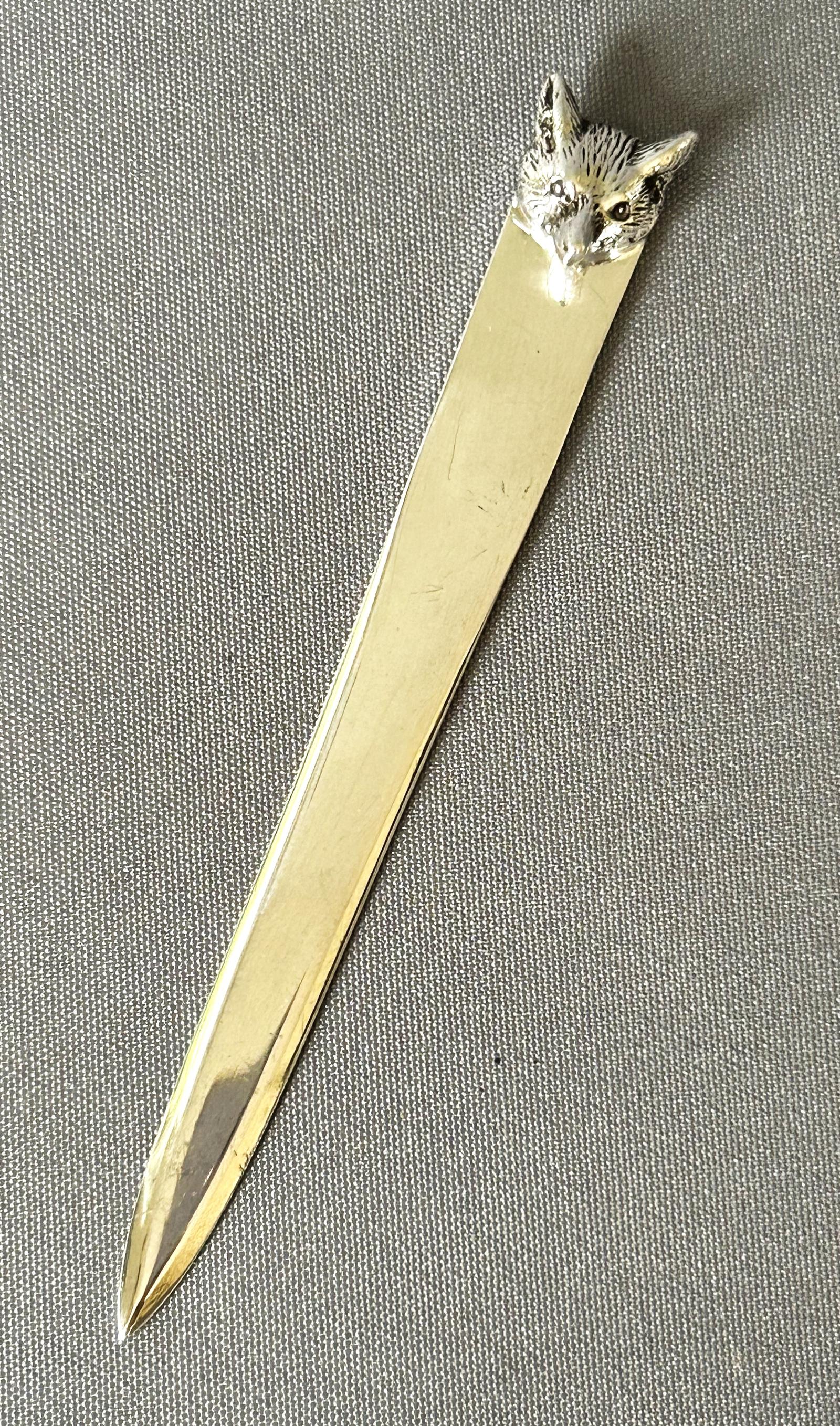 Superb Quality Vintage Silver Fox Letter Opener (1 of 5)
