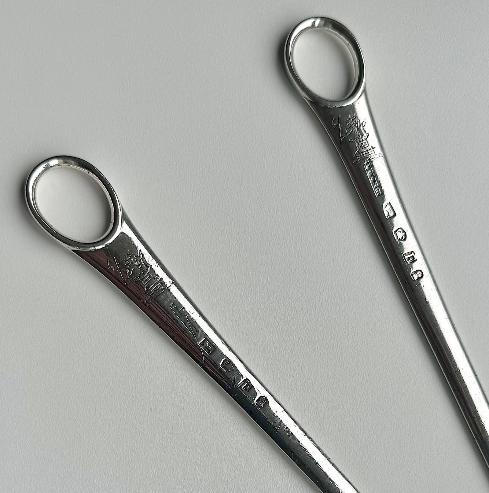 Pair of Hext & Staniforth Family Georgian Silver Skewers c.1799 (1 of 4)