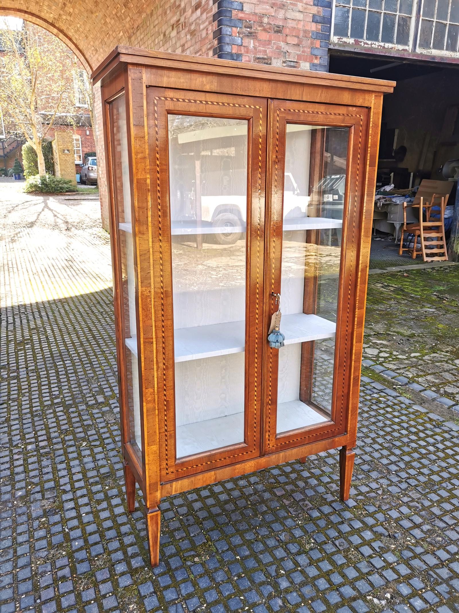 Late 19th Century Inlaid Walnut French Display Cabinet (1 of 3) Late 19th Century Inlaid Walnut French Display Cabinet (1 of 3)
