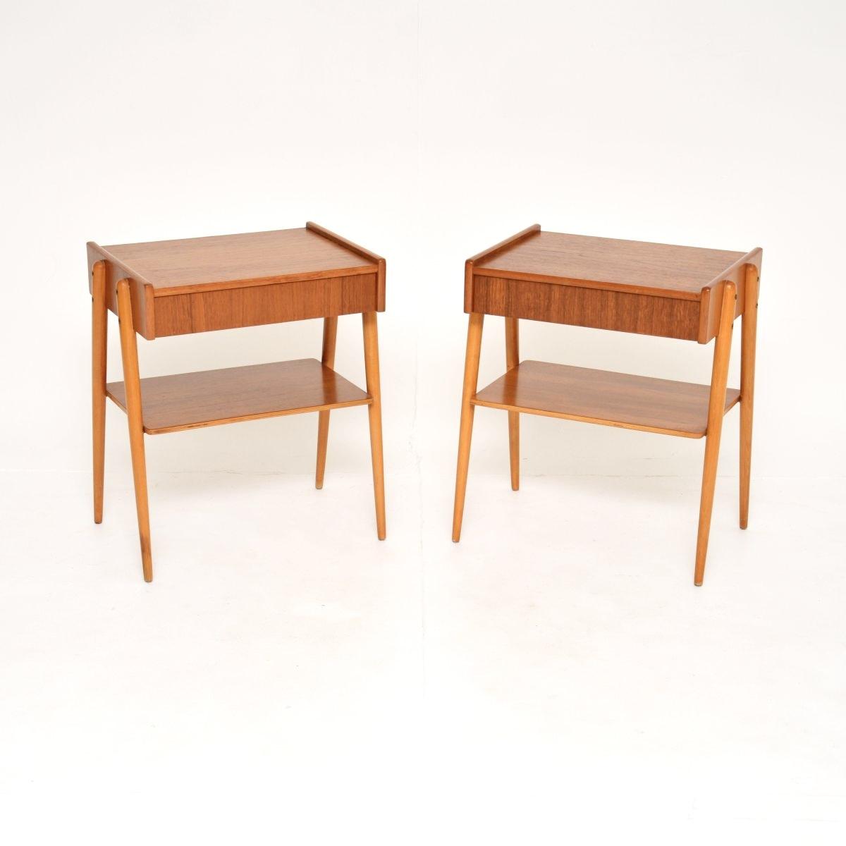 Pair of Swedish Vintage Teak Bedside Tables by AB Carlstrom (1 of 8)