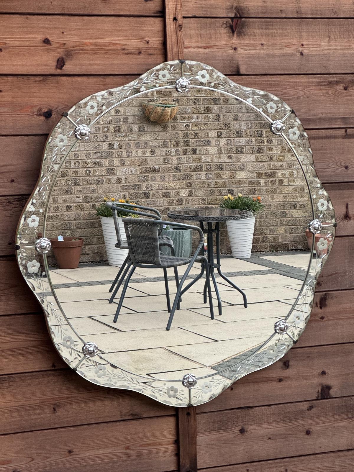 Large Deco Round Mirror (1 of 5)