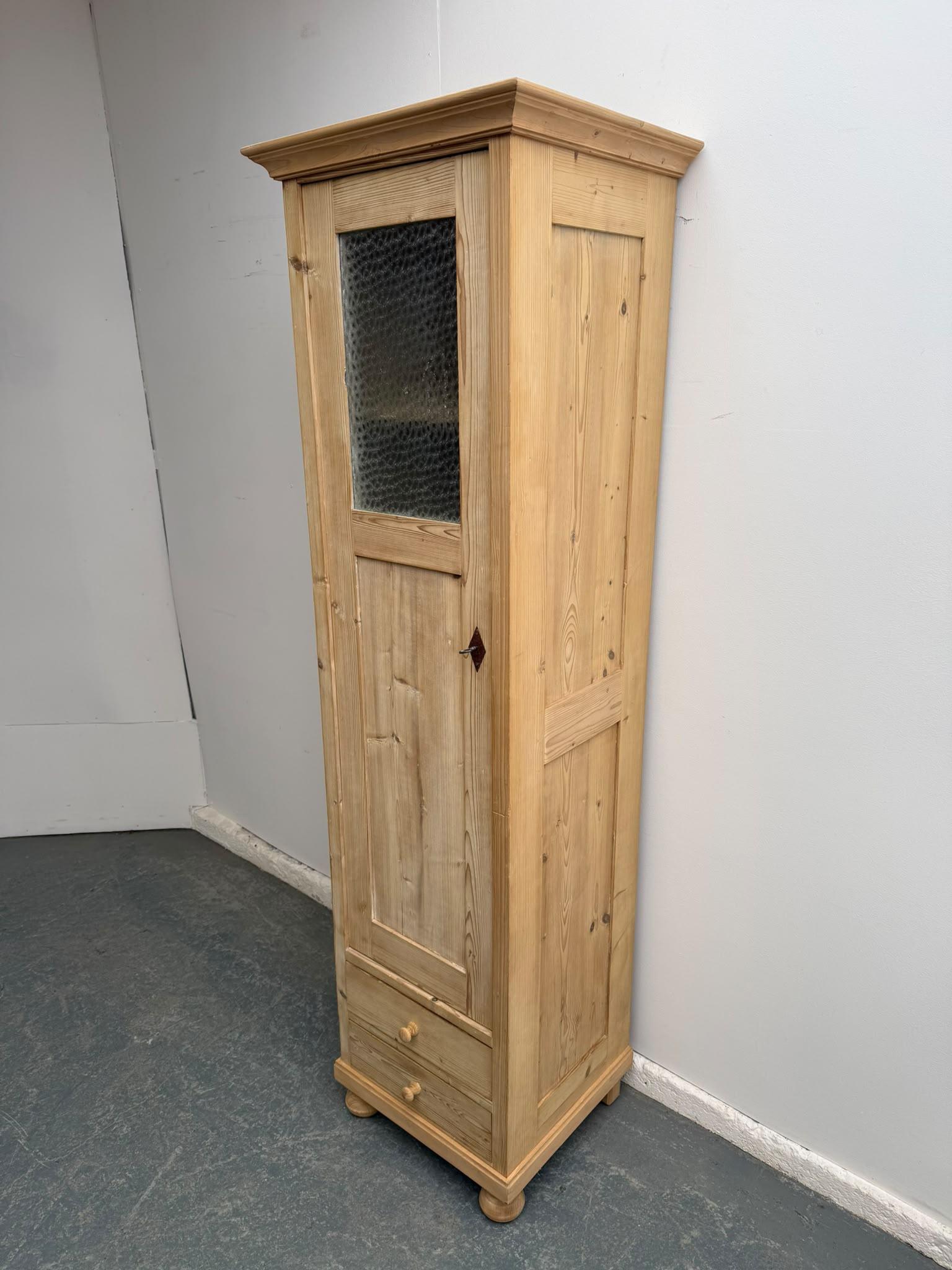 A Quality Antique/old Pine Frosted Glass Bathroom Storage Cupboard to Wax/paint (1 of 10) A Quality Antique/old Pine Frosted Glass Bathroom Storage Cupboard to Wax/paint (1 of 10)