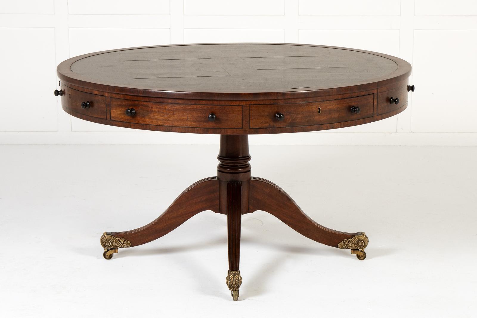 19th Century English Regency Mahogany Drum Table (1 of 10) 19th Century English Regency Mahogany Drum Table (1 of 10)