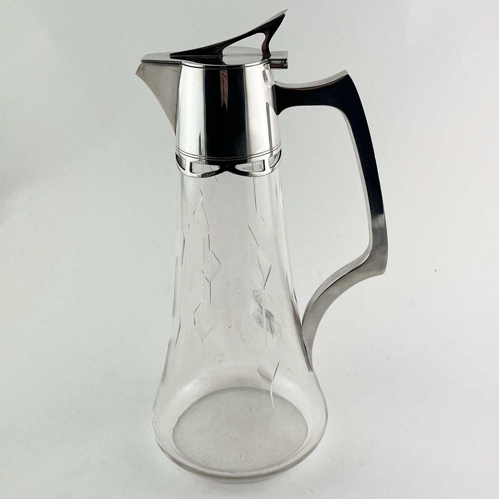 Arts & Crafts Style Continental Silver Plated Claret Jug (1 of 6)