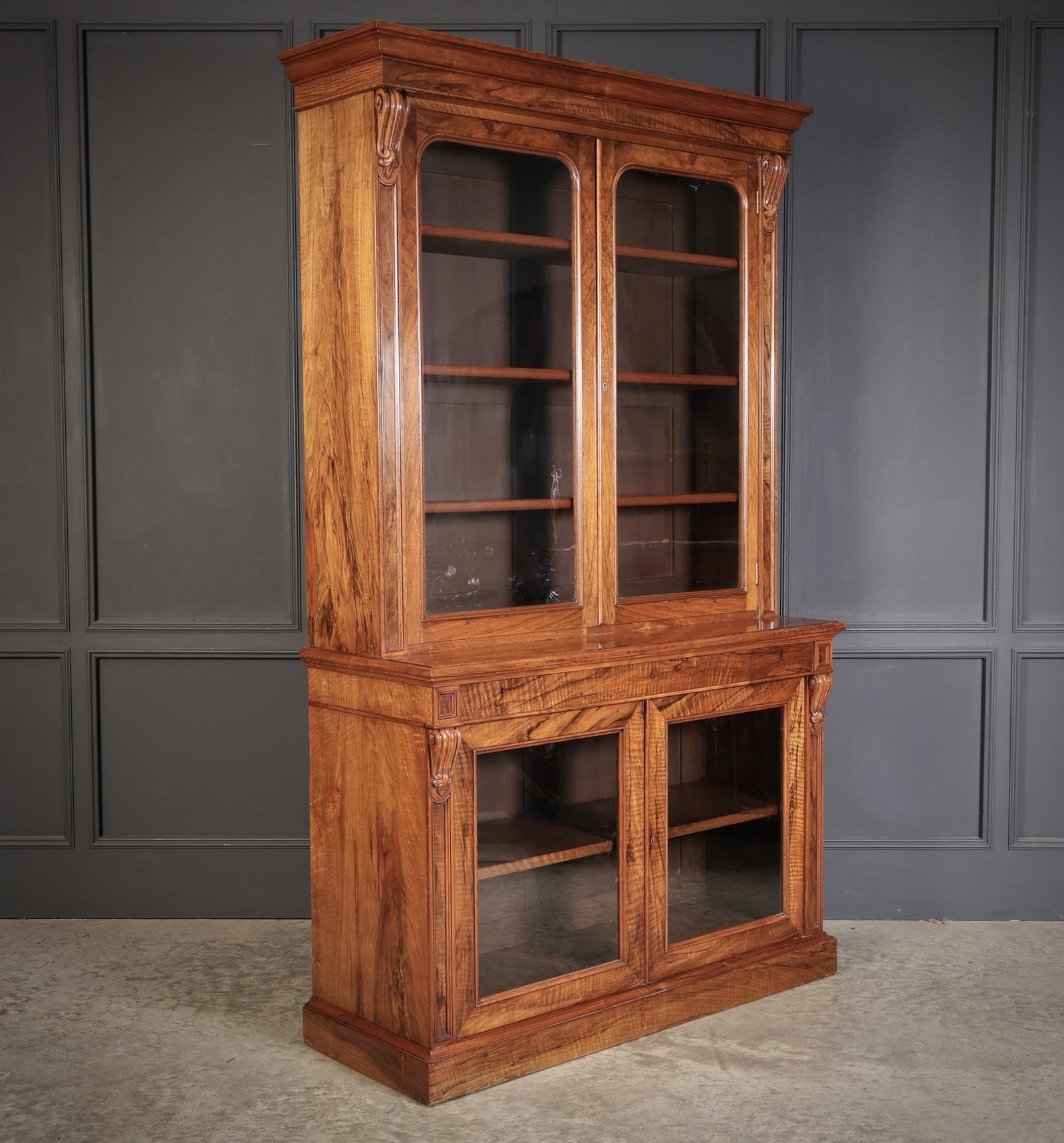 Fine William IV Walnut Glazed Bookcase (1 of 17)
