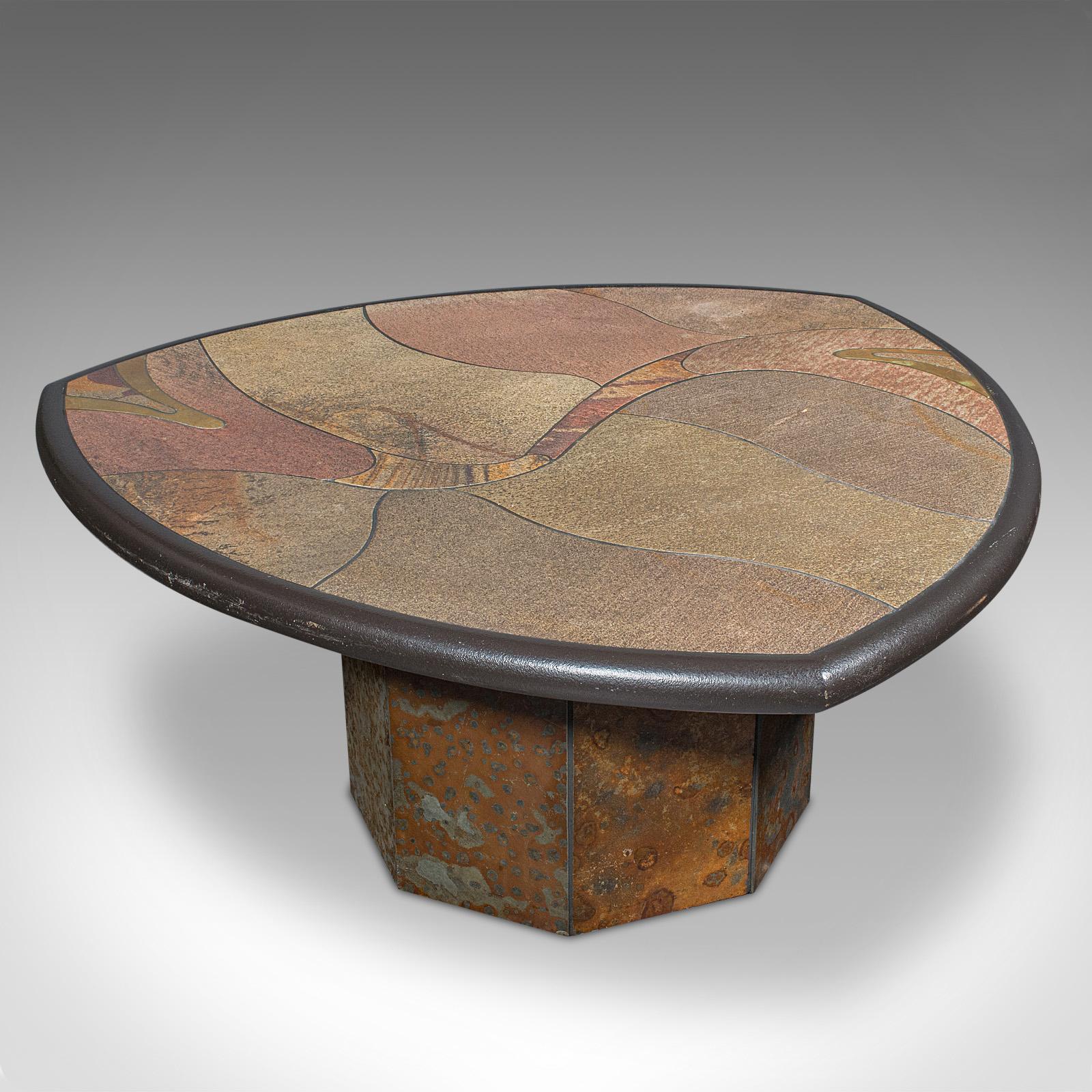 Vintage Decorative Coffee Table, Dutch, Slate, Brass, Paul Kingma, Brutalist (1 of 9) Vintage Decorative Coffee Table, Dutch, Slate, Brass, Paul Kingma, Brutalist (1 of 9)