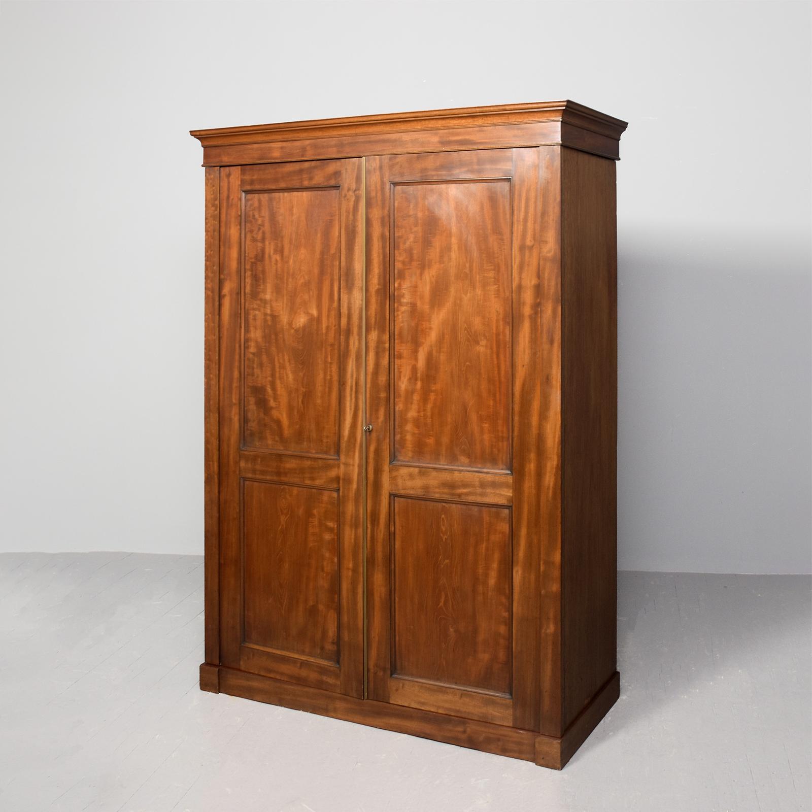 William IV Mahogany Two-door Fitted Wardrobe with Panelled Doors & Flexible Interior (1 of 9) William IV Mahogany Two-door Fitted Wardrobe with Panelled Doors & Flexible Interior (1 of 9)