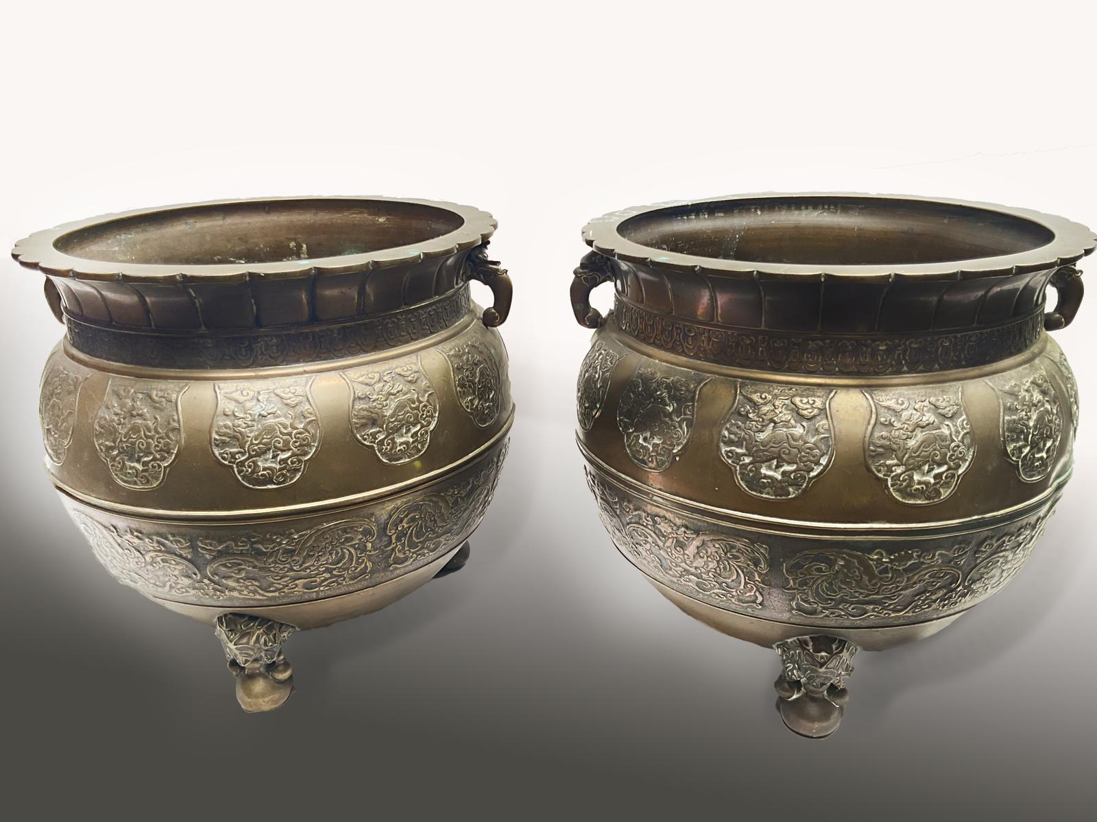 Pair of Oriental Bronze Jardinières (1 of 6) Pair of Oriental Bronze Jardinières (1 of 6)