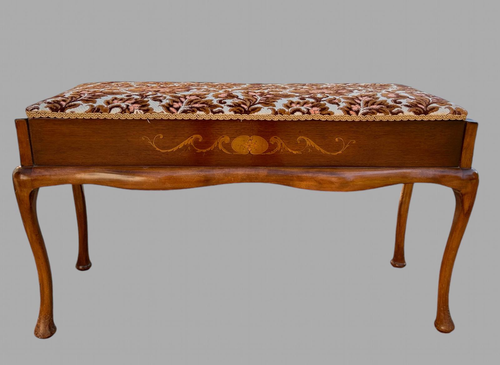 Inlaid Mahogany Duet Piano Stool c.1915 (1 of 4) Inlaid Mahogany Duet Piano Stool c.1915 (1 of 4)