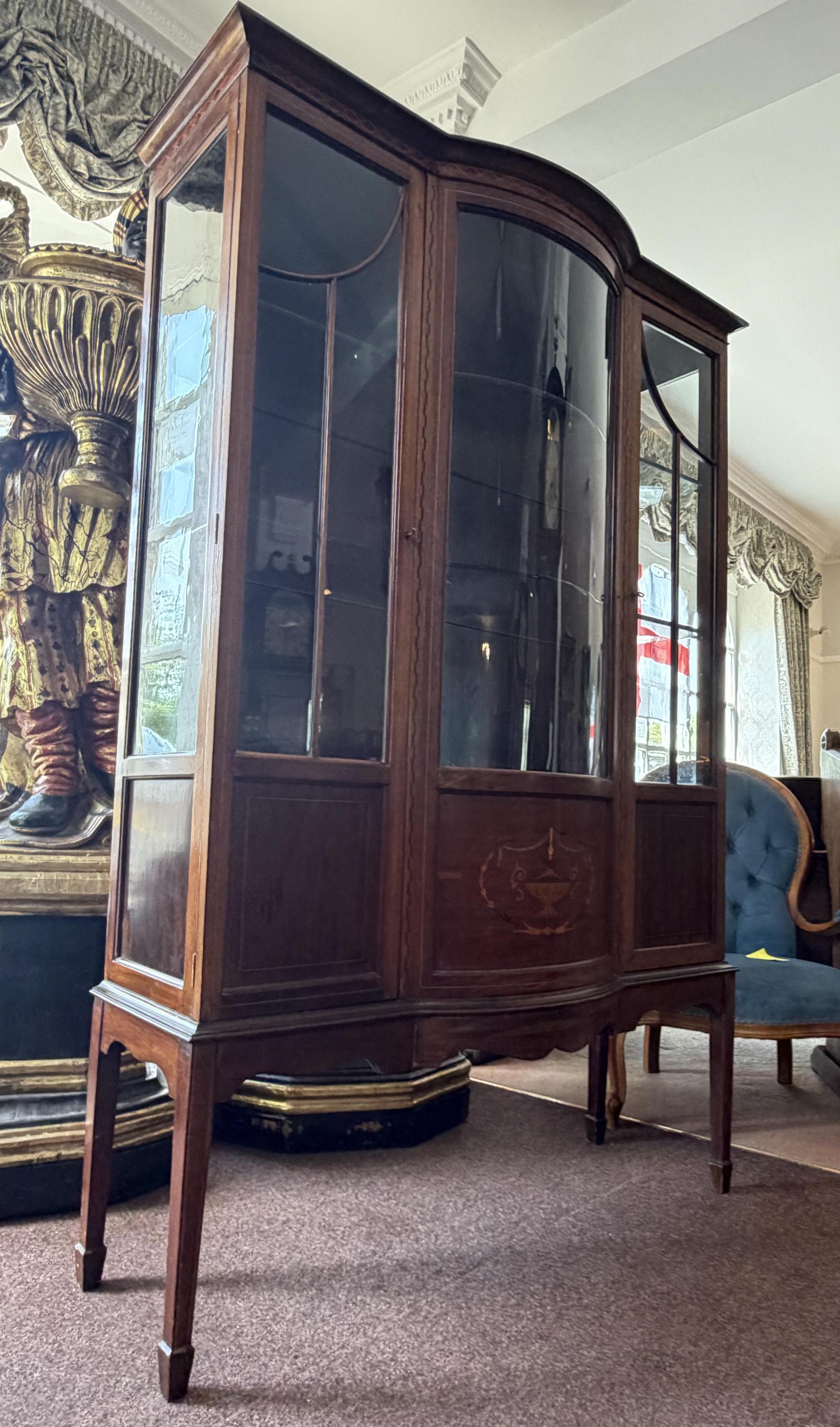 Late Victorian Mahogany Display Cabinet with Delicate Inlay (1 of 6) Late Victorian Mahogany Display Cabinet with Delicate Inlay (1 of 6)