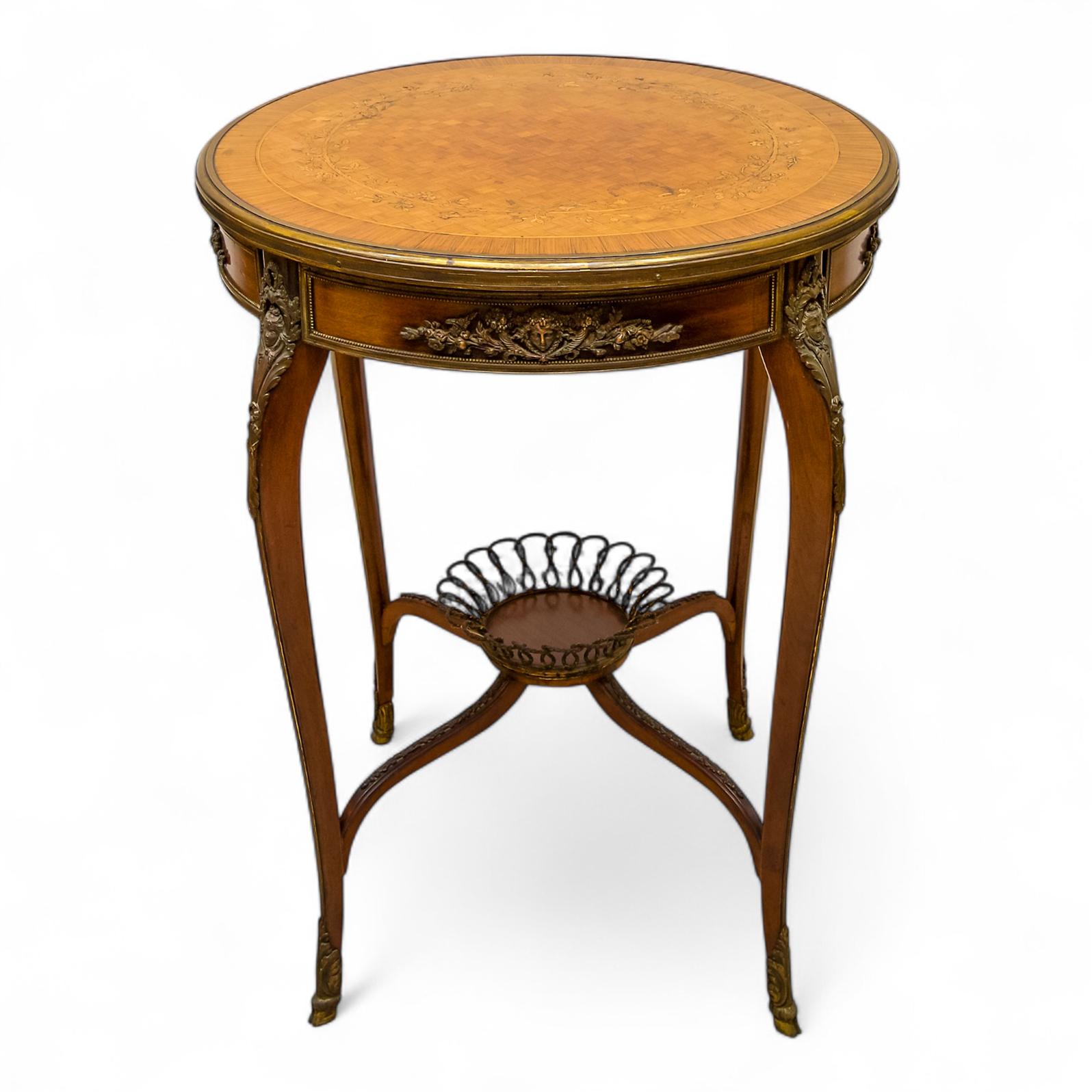 Antique French Kingwood Round Side Table (1 of 7)