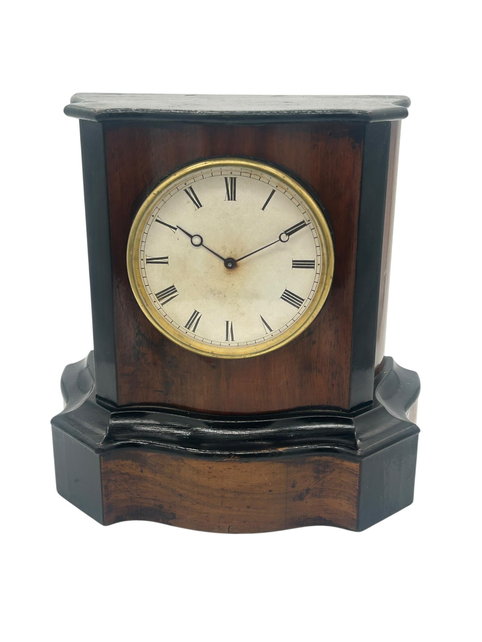 Exquisite Antique Brevet Walnut & Ebony 8 Day Mantel Clock c.1850 (1 of 9)