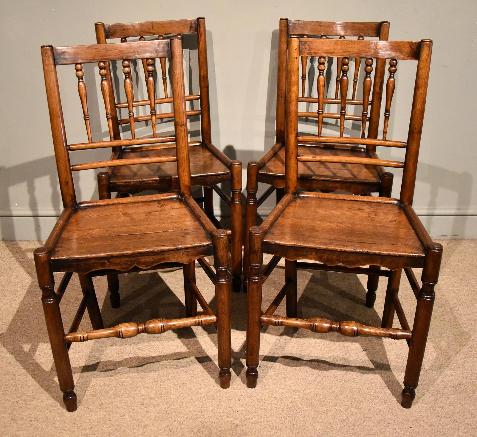 19th Century Ash Set of Four Spindleback Chairs (1 of 7) 19th Century Ash Set of Four Spindleback Chairs (1 of 7)