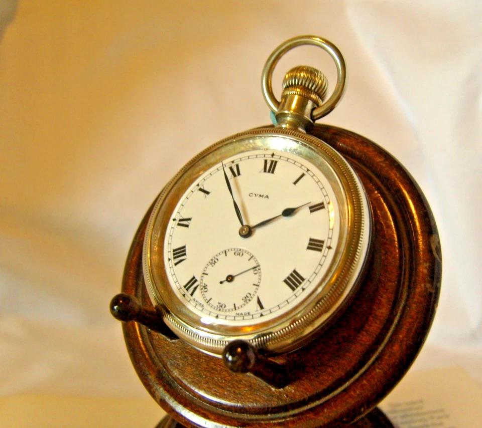 Pocket Watch Cyma Swiss 1920s Antique 15 Jewel Large Silver Nickel Case (1 of 14) Pocket Watch Cyma Swiss 1920s Antique 15 Jewel Large Silver Nickel Case (1 of 14)