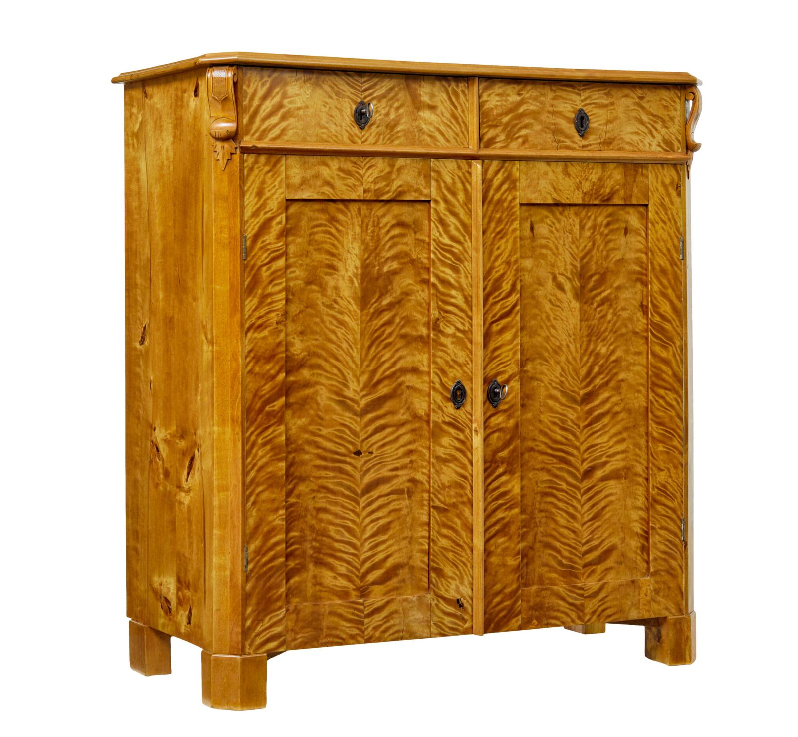 19th Century Swedish Tiger Birch Cupboard (1 of 10) 19th Century Swedish Tiger Birch Cupboard (1 of 10)