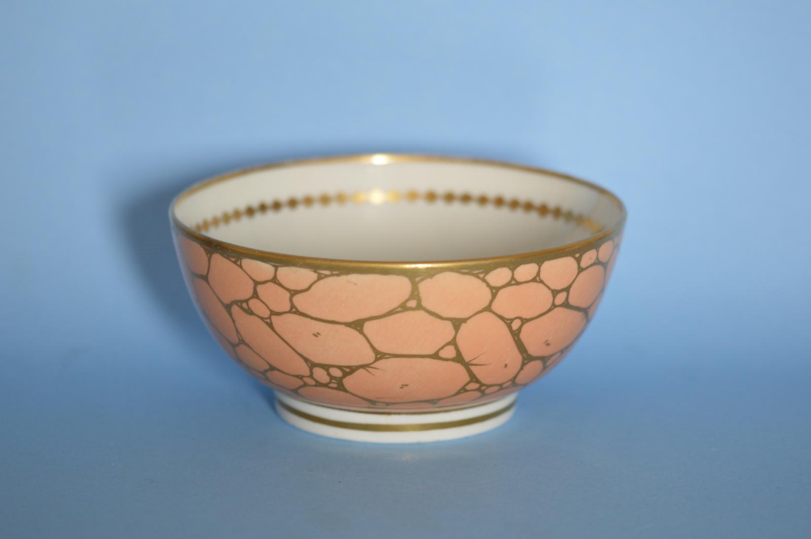 Coalport Salmon-pink-ground Waste Bowl c.1815. Thomas Pardoe (1 of 9)