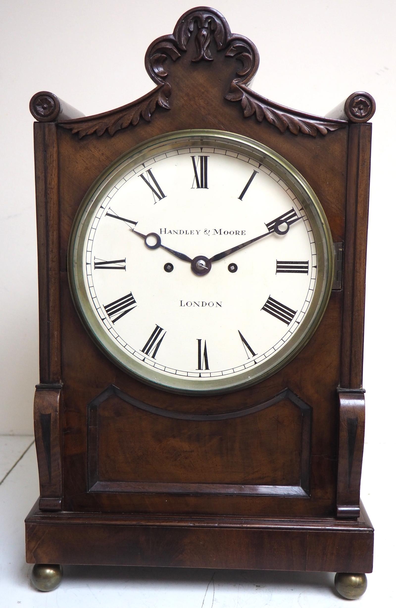 Antique English 8 Day Twin Fusee London 8day Striking Double Fusee Bracket Mantel Clock 1184