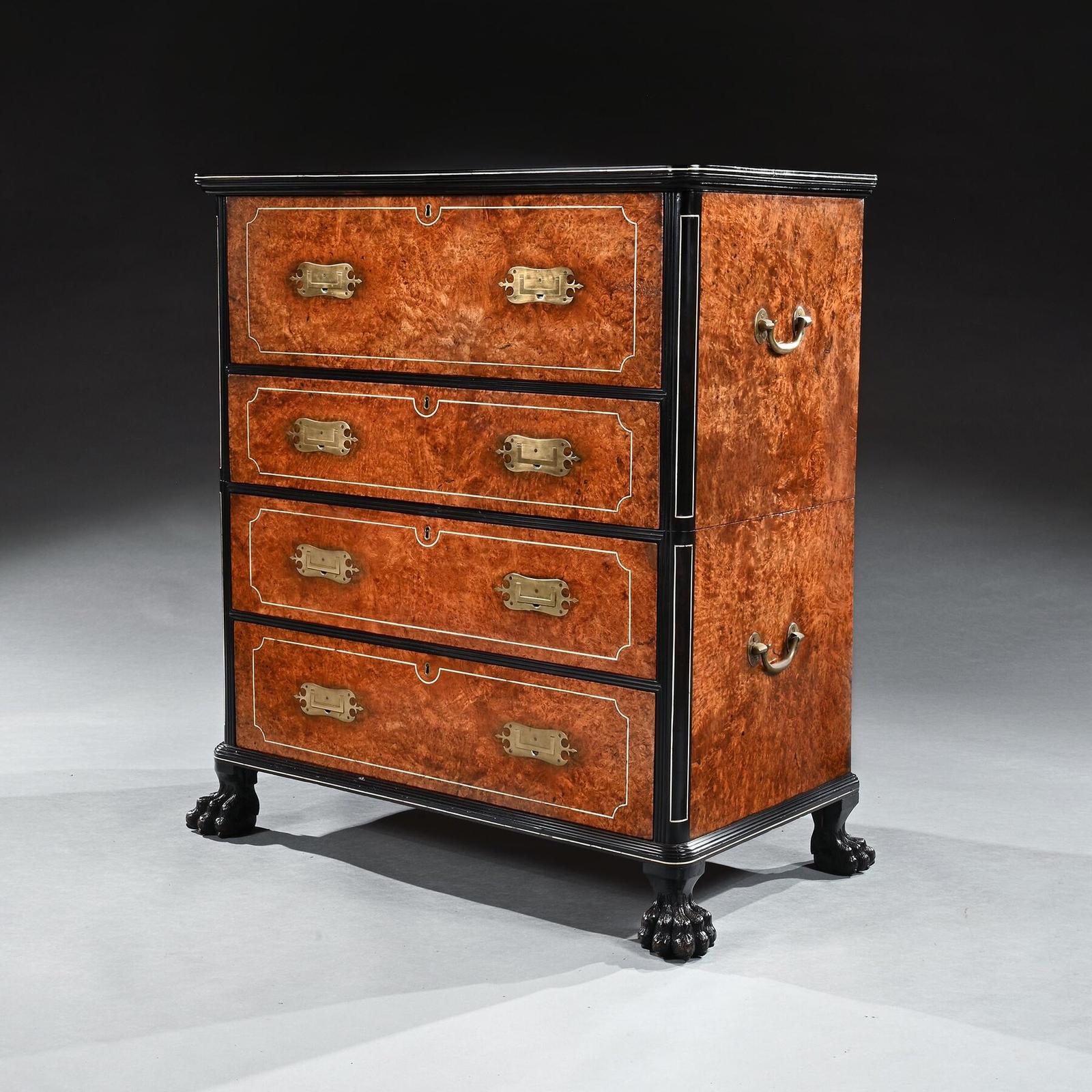 Early 19th Century Chinese Export Burr Amboyna & Ebony Secretaire Chest of Drawers (1 of 9) Early 19th Century Chinese Export Burr Amboyna & Ebony Secretaire Chest of Drawers (1 of 9)
