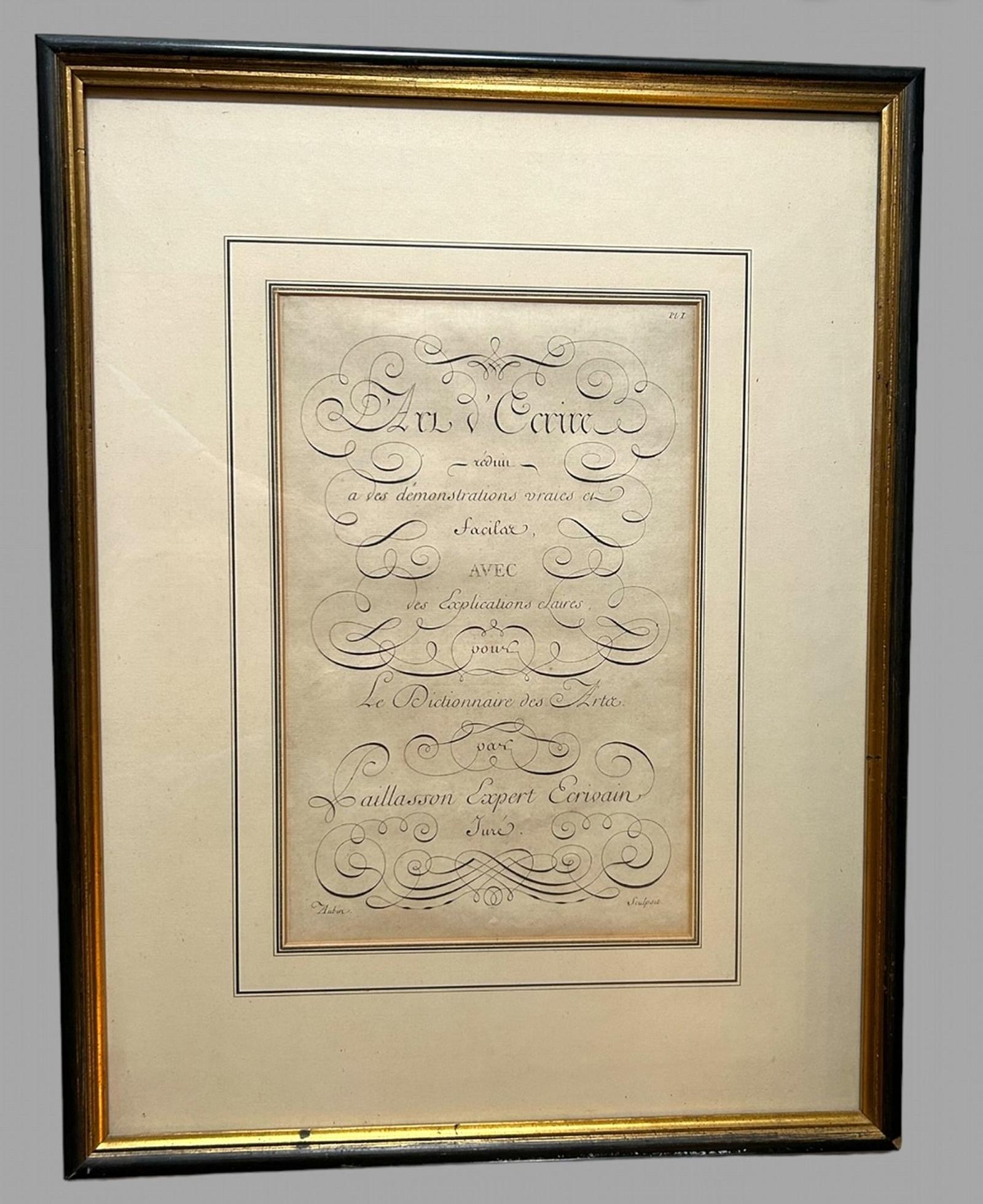 Set of Nine Charles Paillasson's L'art D'ecrire Plates Framed (1 of 18)