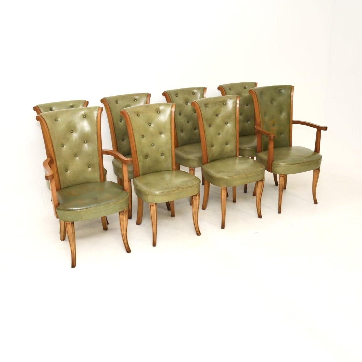 Set of Eight Art Deco Leather and Walnut Dining Chairs by Hille (1 of 14) Set of Eight Art Deco Leather and Walnut Dining Chairs by Hille (1 of 14)