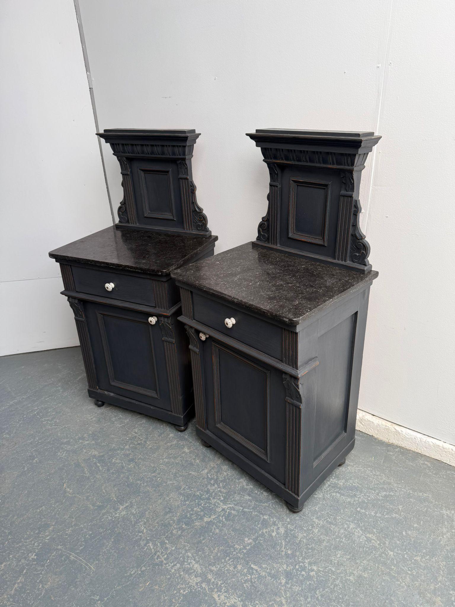 A Lovely Pair of Original Hungarian Antique Oak & Pine Marble Bedside Cabinets (1 of 10) A Lovely Pair of Original Hungarian Antique Oak & Pine Marble Bedside Cabinets (1 of 10)
