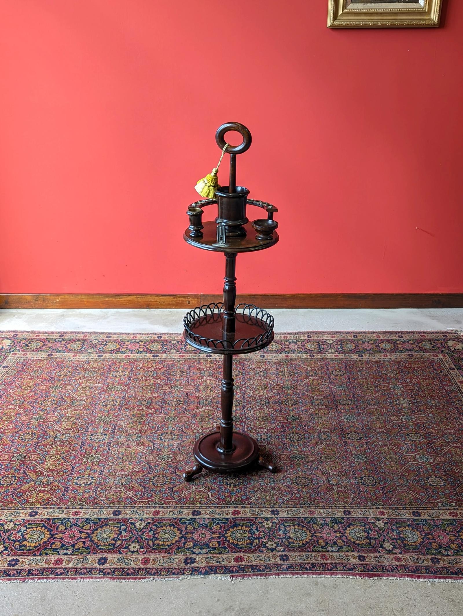 Antique Victorian Mahogany Smokers Companion Stand (1 of 10)