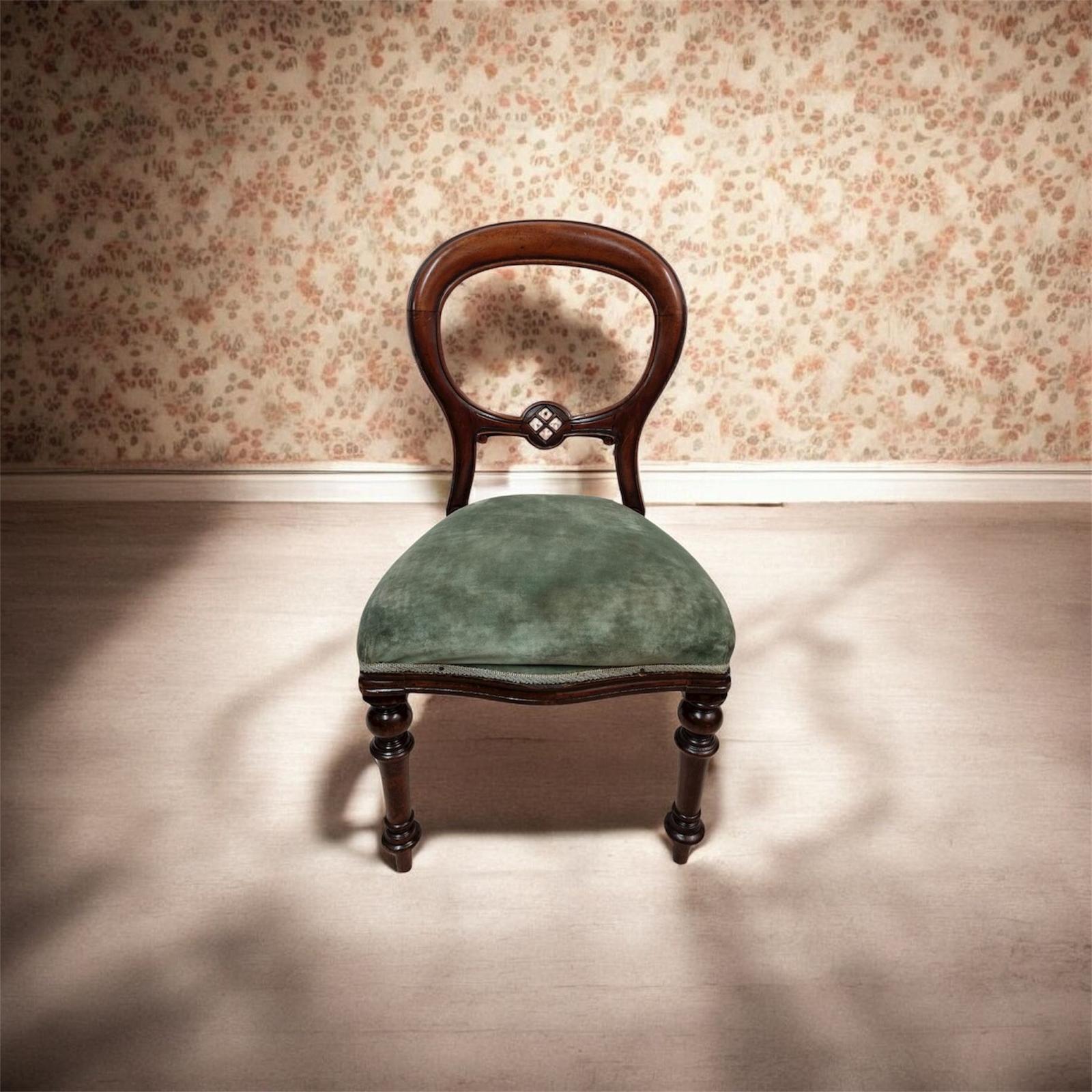 Antique Victorian Mahogany Balloon Chair / 1870s (1 of 10)