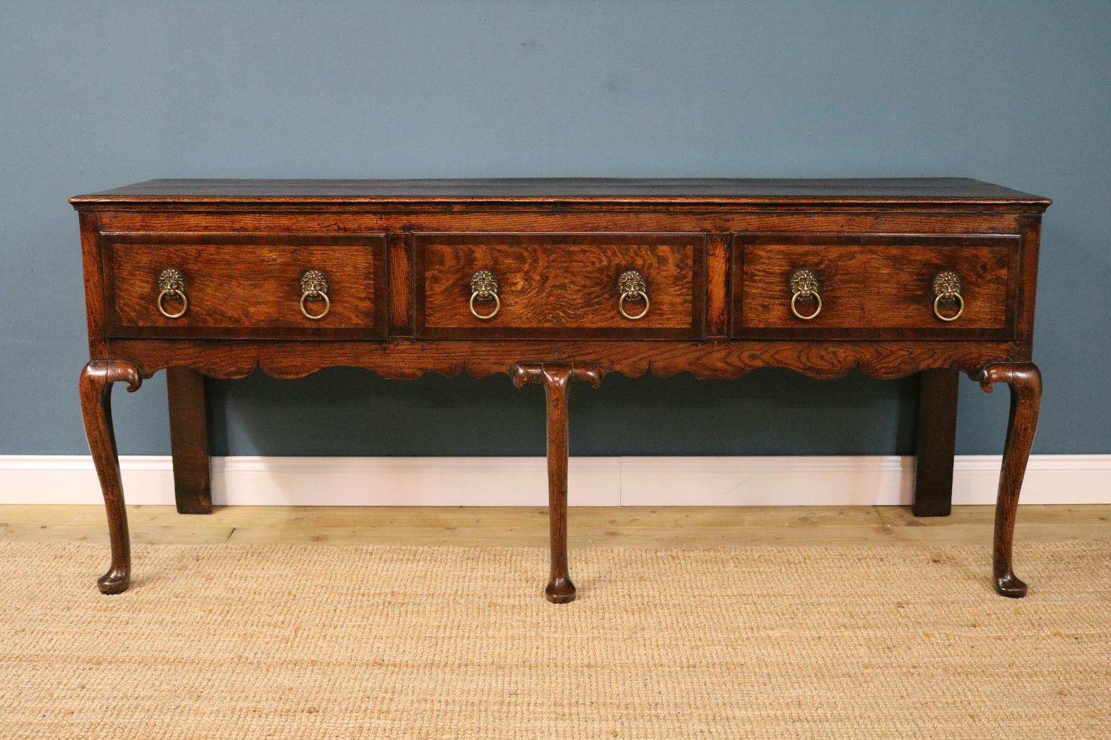 18th Century Crossbanded Oak Dresser Base (1 of 10) 18th Century Crossbanded Oak Dresser Base (1 of 10)