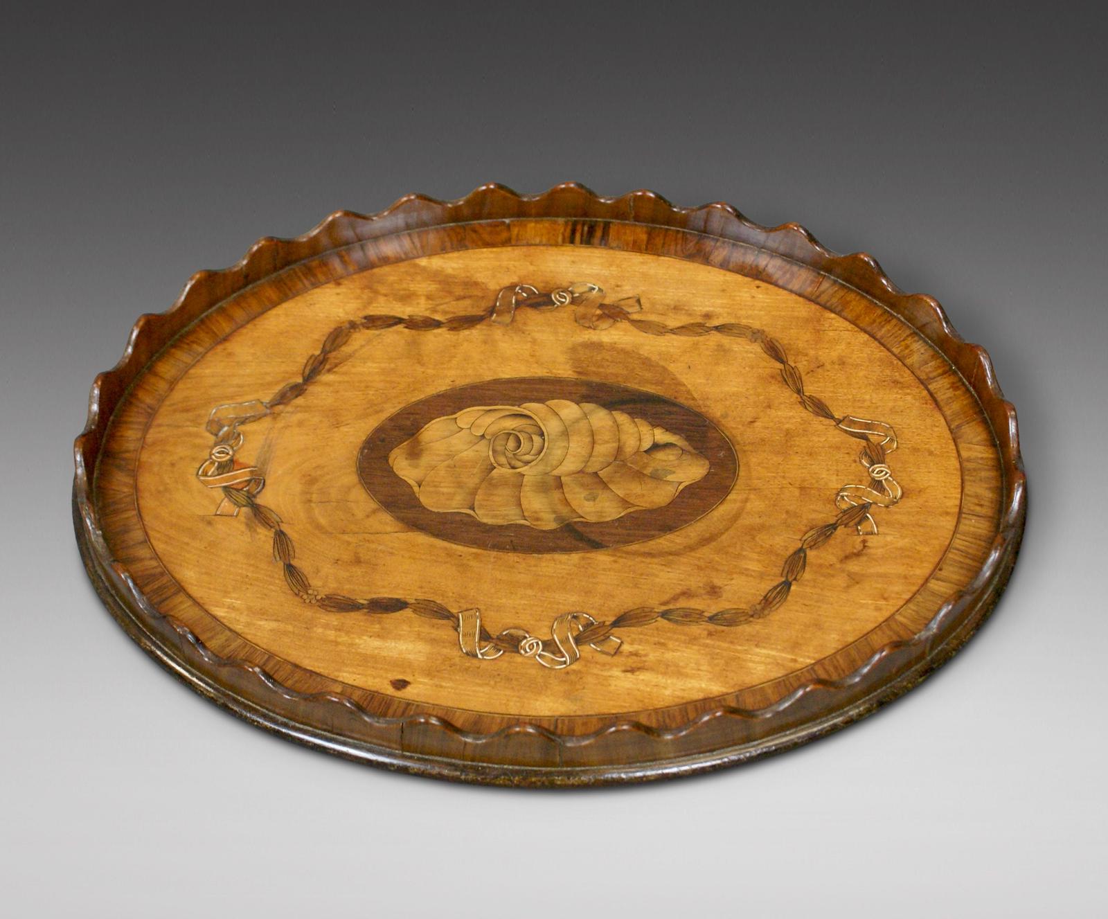 Highly Unusual Miniature Inlaid Oval Tray (1 of 4) Highly Unusual Miniature Inlaid Oval Tray (1 of 4)