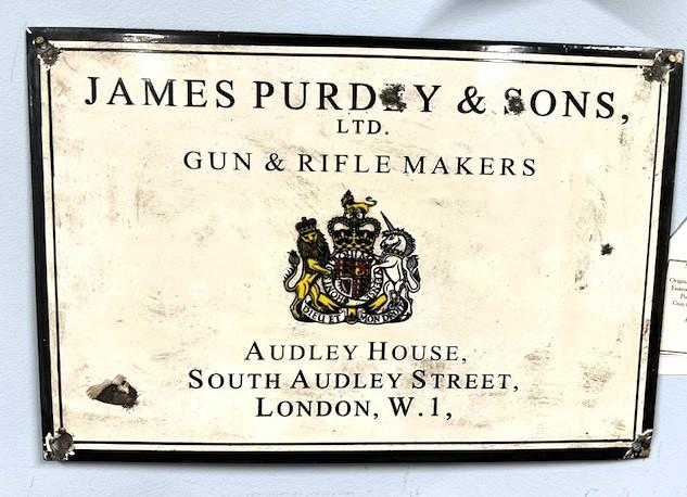 Rare Vintage Sign for James Purdey & Sons, Gun & Rifle Makers (1 of 1) Rare Vintage Sign for James Purdey & Sons, Gun & Rifle Makers (1 of 1)