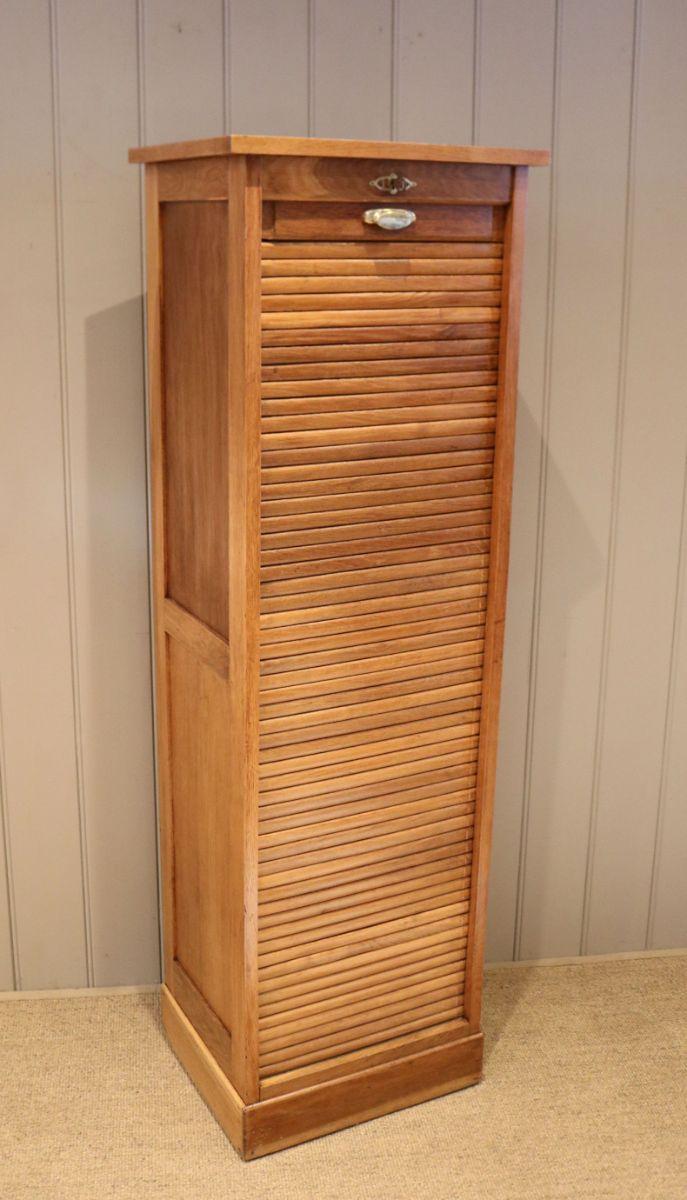 Single Oak Tambour Front Filing Cabinet (1 of 10) Single Oak Tambour Front Filing Cabinet (1 of 10)