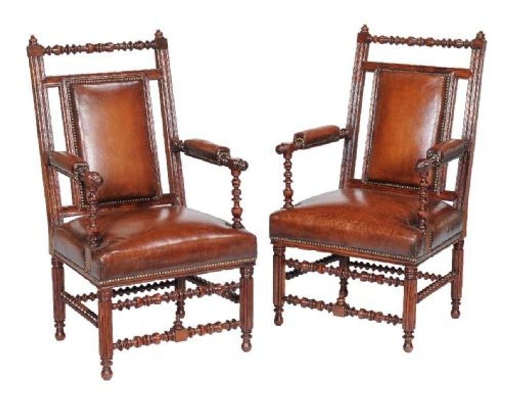 Pair of 19th Century Victorian Walnut Gothic Revival Armchairs (1 of 11) Pair of 19th Century Victorian Walnut Gothic Revival Armchairs (1 of 11)