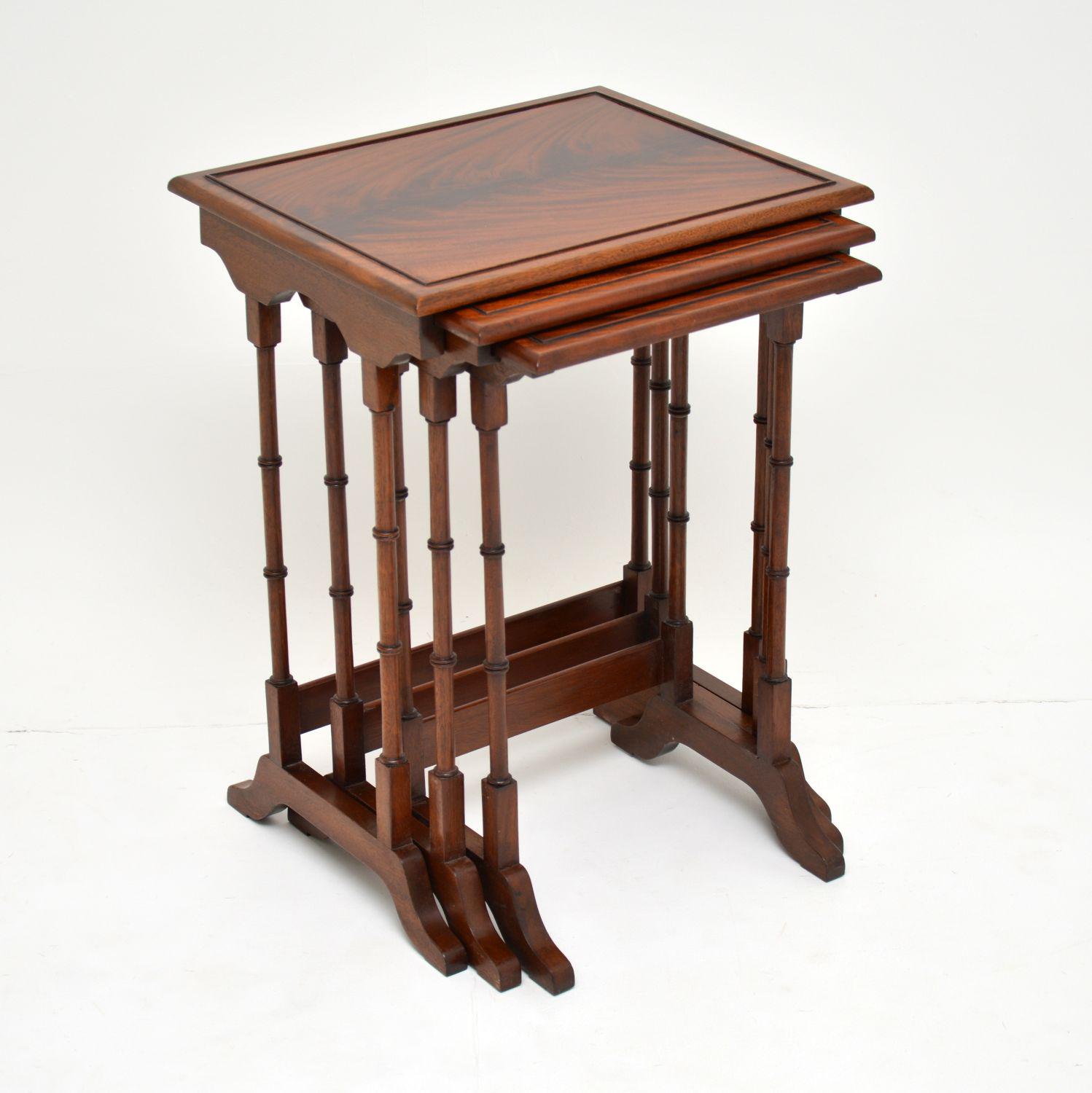 Antique Mahogany Nest of Three Tables (1 of 8) Antique Mahogany Nest of Three Tables (1 of 8)