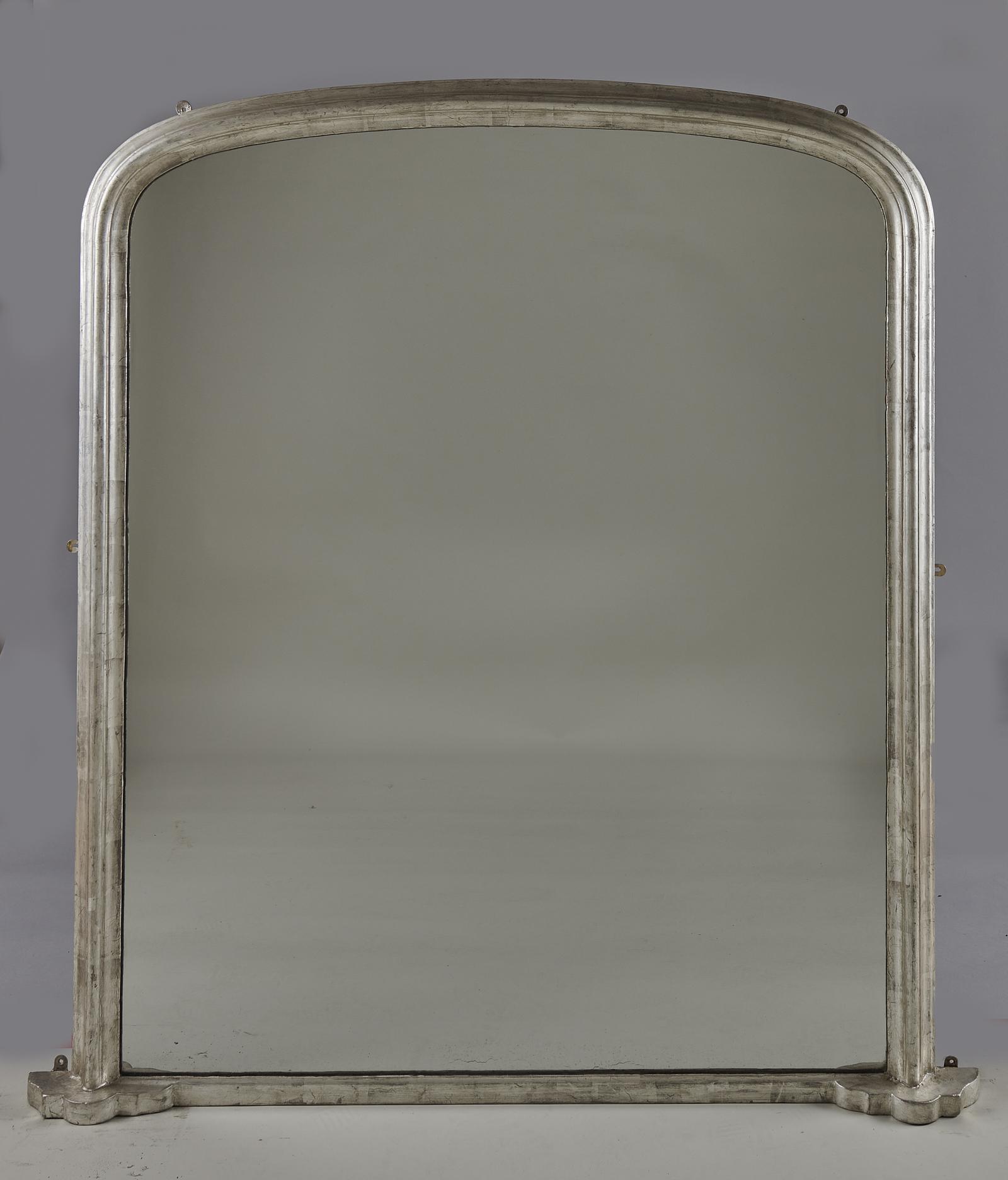 Large English Victorian Silvered Overmantle Mirror (1 of 6) Large English Victorian Silvered Overmantle Mirror (1 of 6)