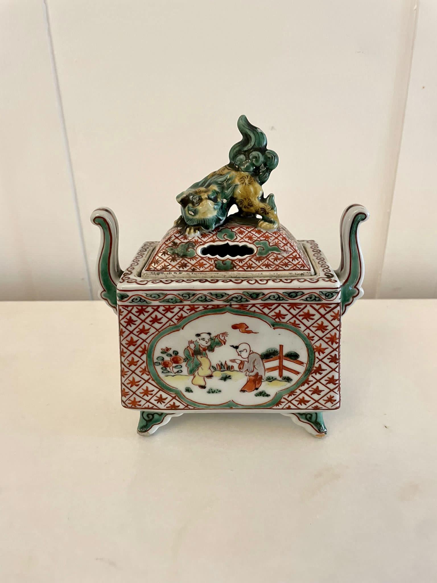 Quality Antique Chinese Hand Painted Vase and Cover (1 of 6) Quality Antique Chinese Hand Painted Vase and Cover (1 of 6)