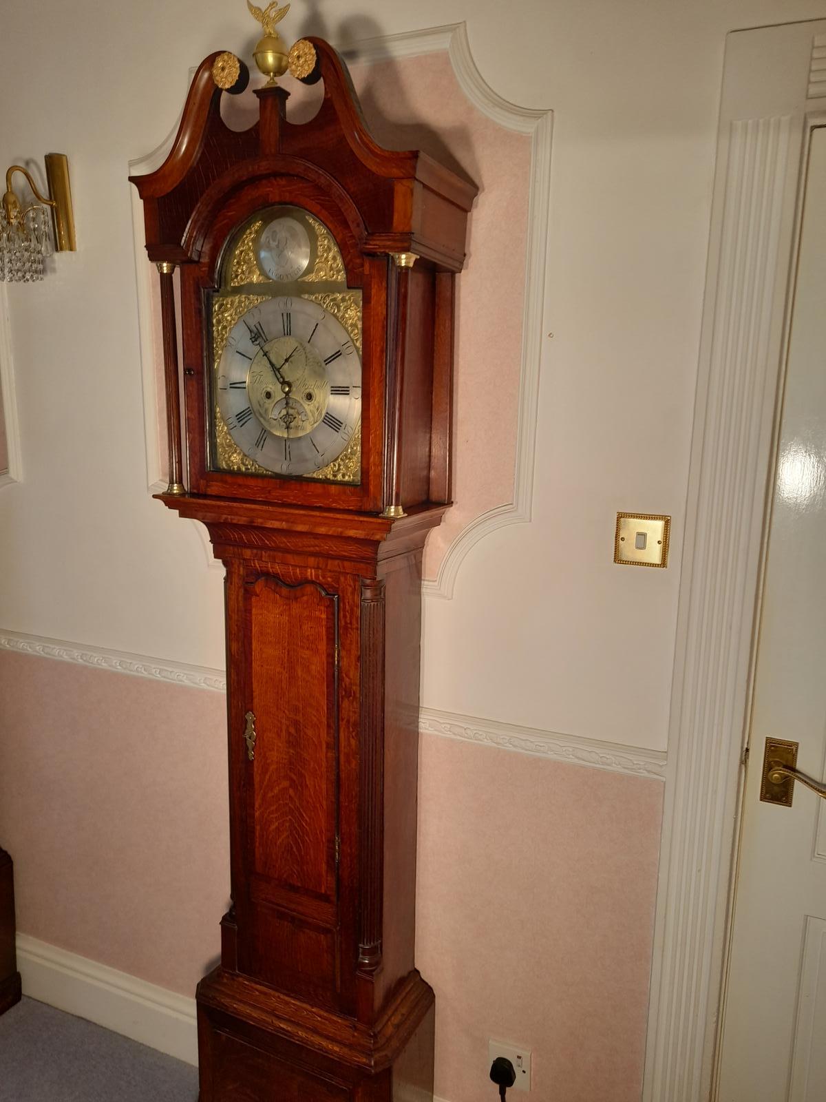 Superb Brass Faced, Oak Longcase Clock - Burchall of Nantwich (1 of 6)