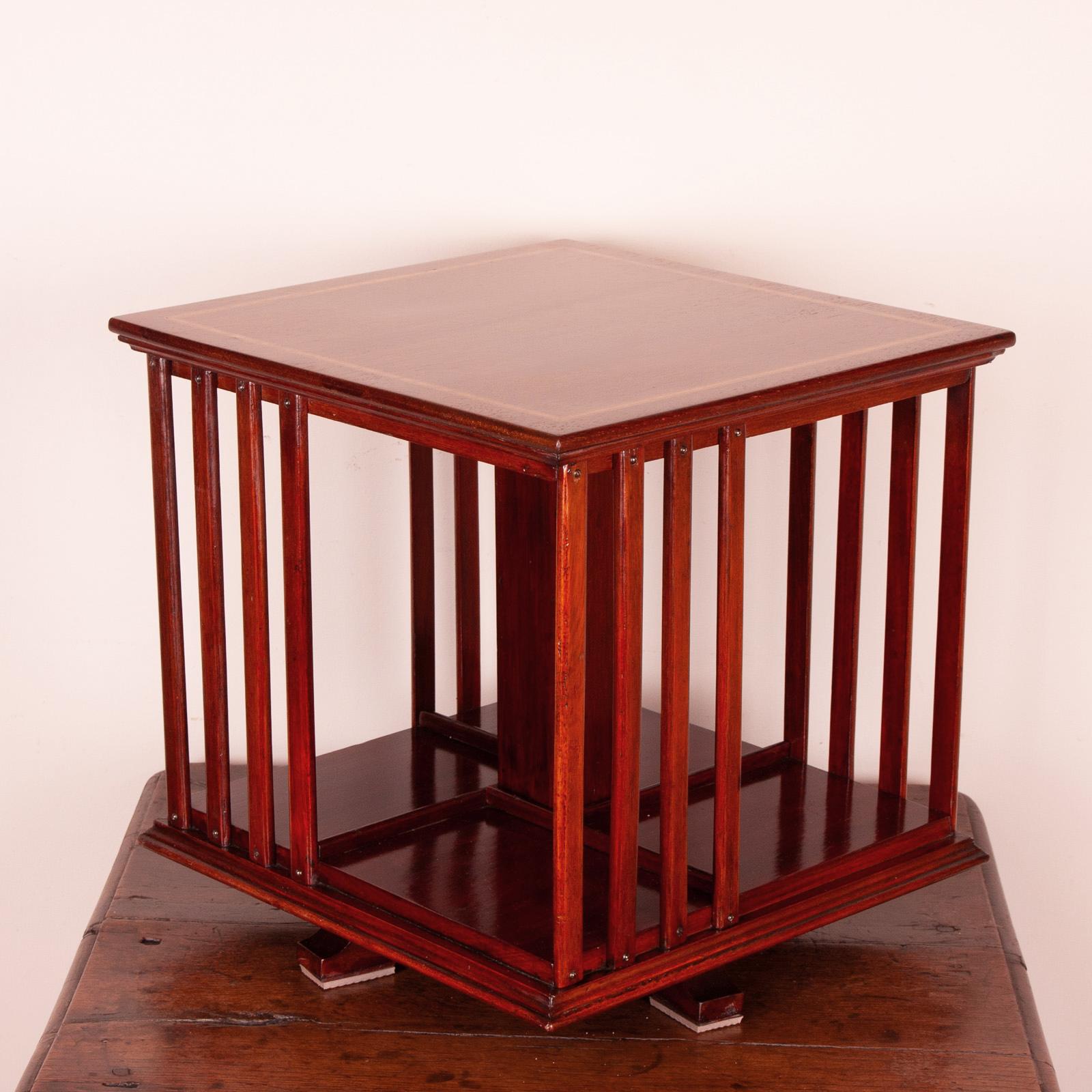 Inlaid Table Top Revolving Bookcase (1 of 5)